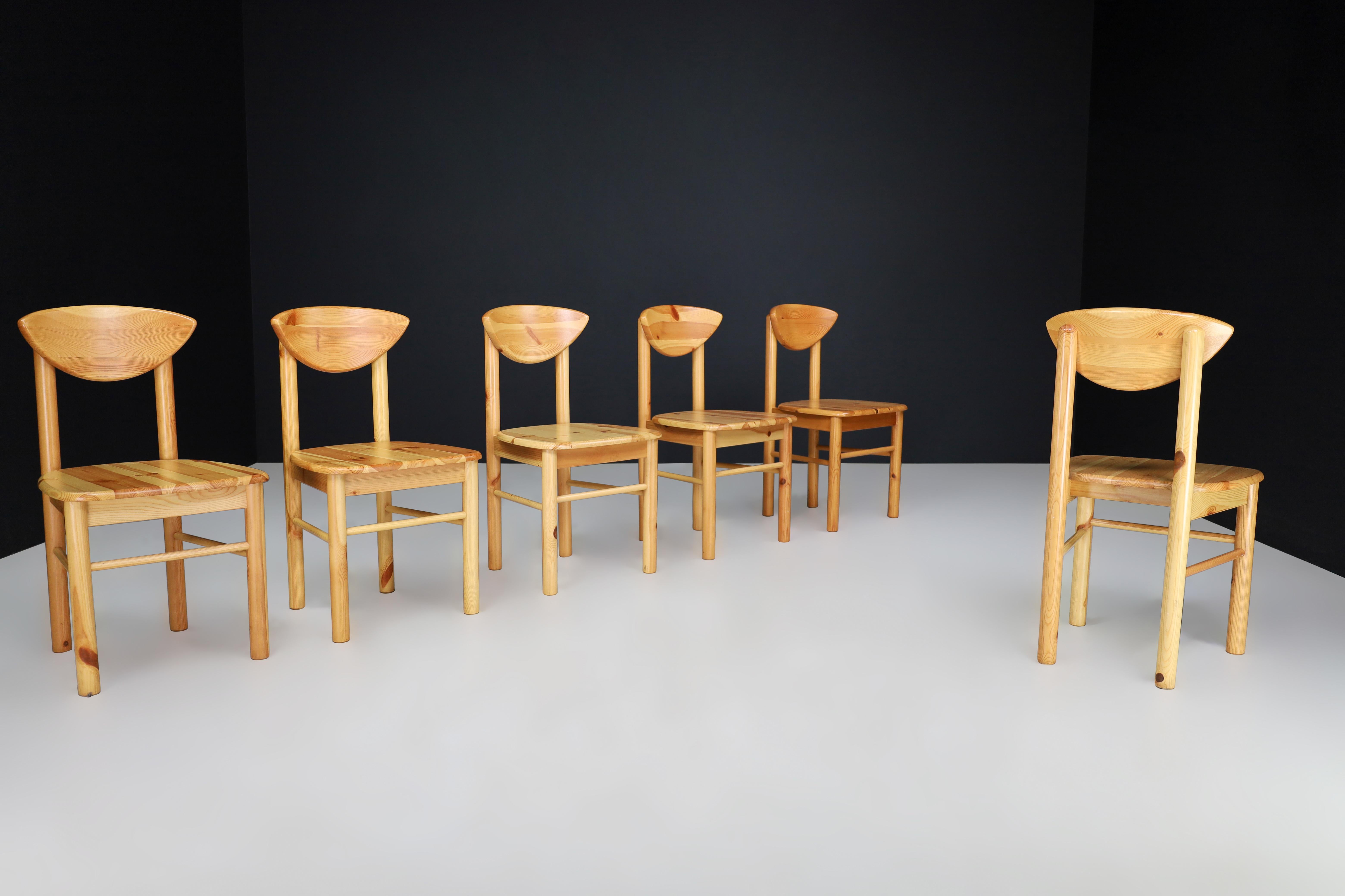 Sillas de comedor modernas escandinavas Rainer Daumiller de pino, Dinamarca Años 70 5