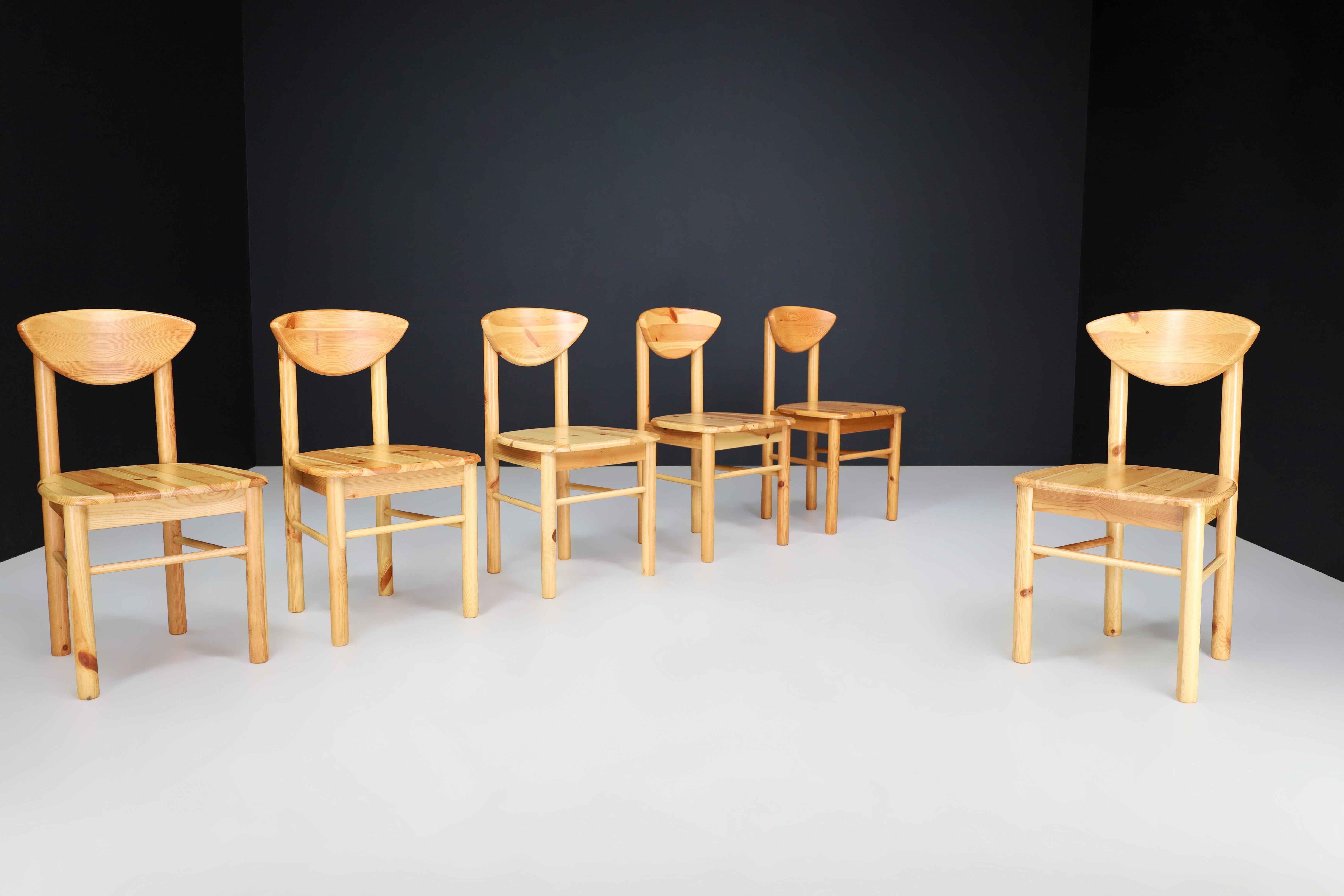 Sillas de comedor modernas escandinavas Rainer Daumiller de pino, Dinamarca Años 70 6