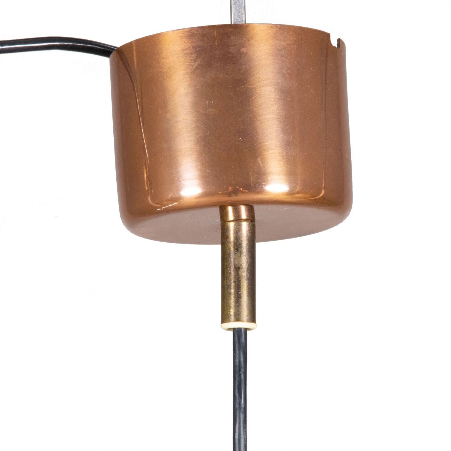 Mid-20th Century Scandinavian Modern Copper Pendant by Hans Agne Jakobsson with Glass Decor 