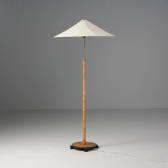 Scandinavian Modern Rattan Floor Lamp, Finland, 1930s