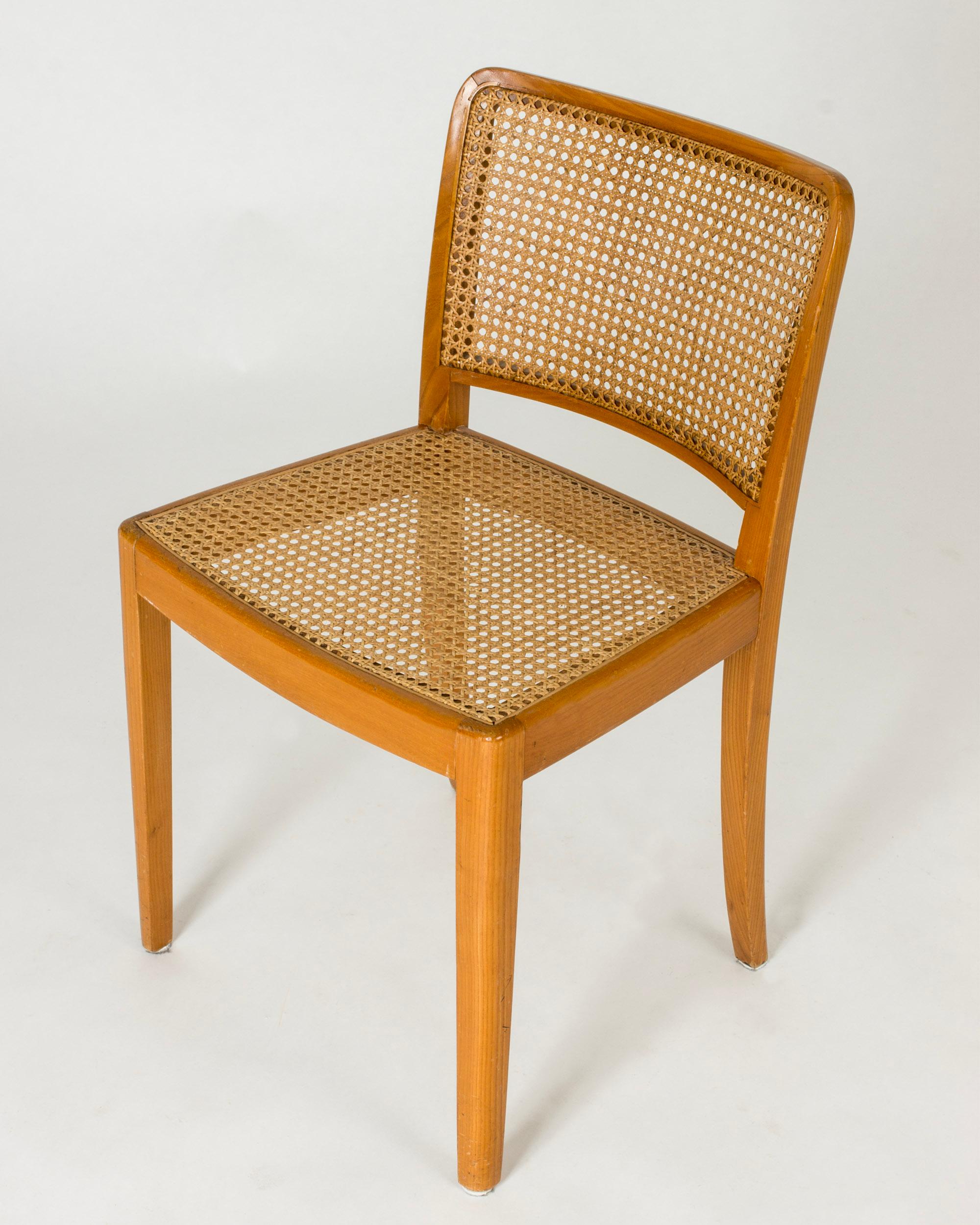 Swedish Scandinavian Modern rattan side chair by Margareta Köhler, Futurum, Sweden, 1940 For Sale