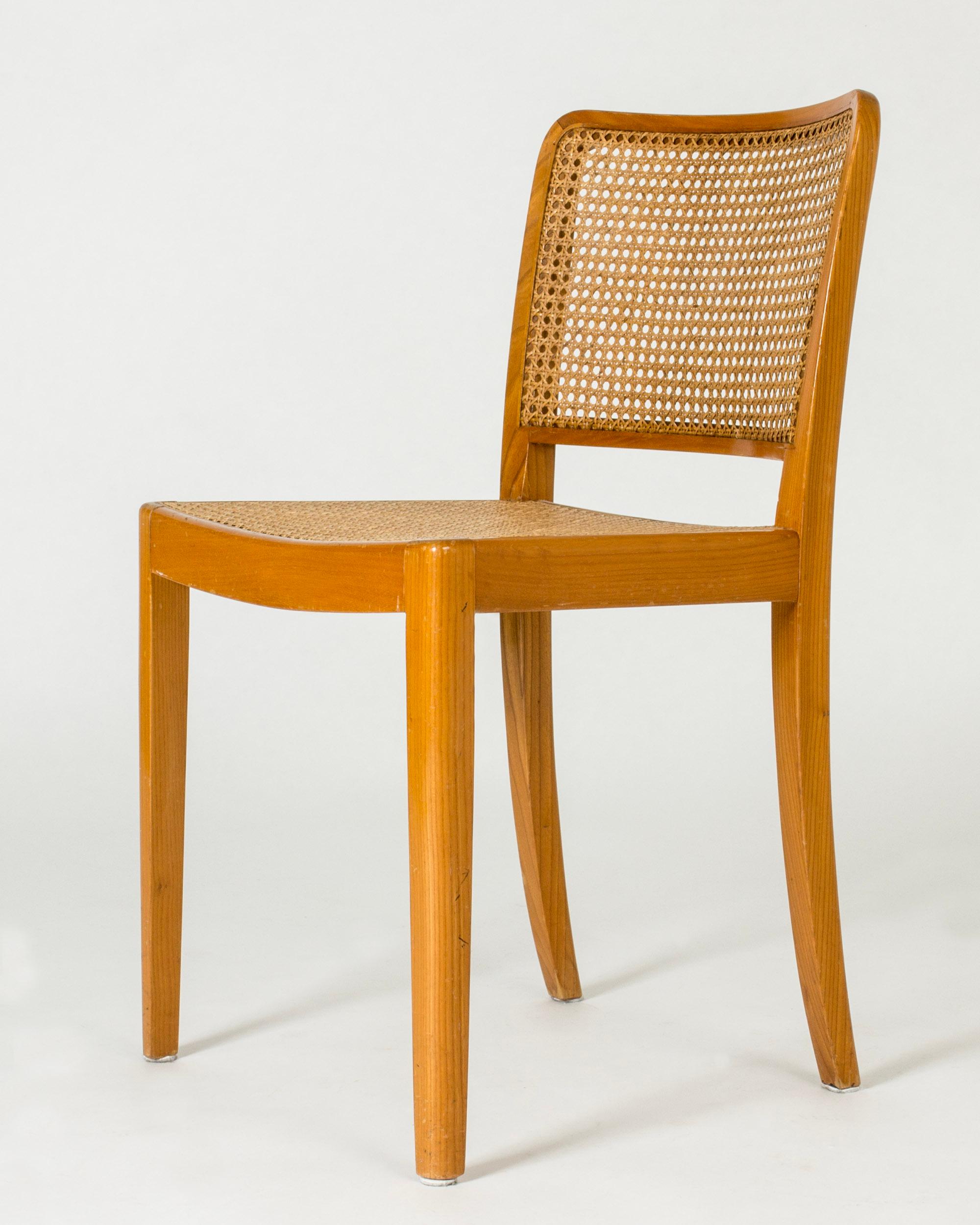 Scandinavian Modern rattan side chair by Margareta Köhler, Futurum, Sweden, 1940 In Good Condition For Sale In Stockholm, SE