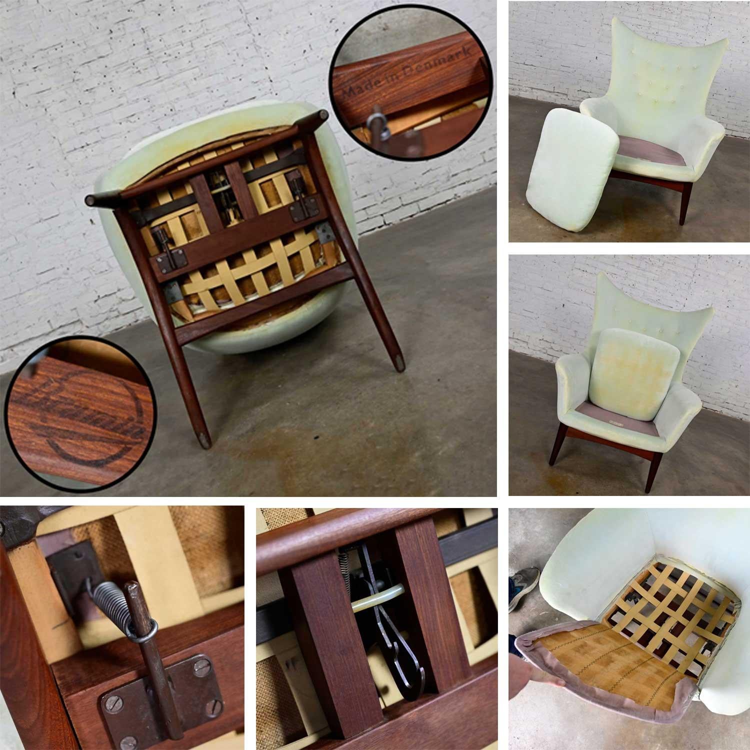 Scandinavian Modern Reclining Wingback Lounge Chair H W Klein for Bramin Mobler For Sale 7