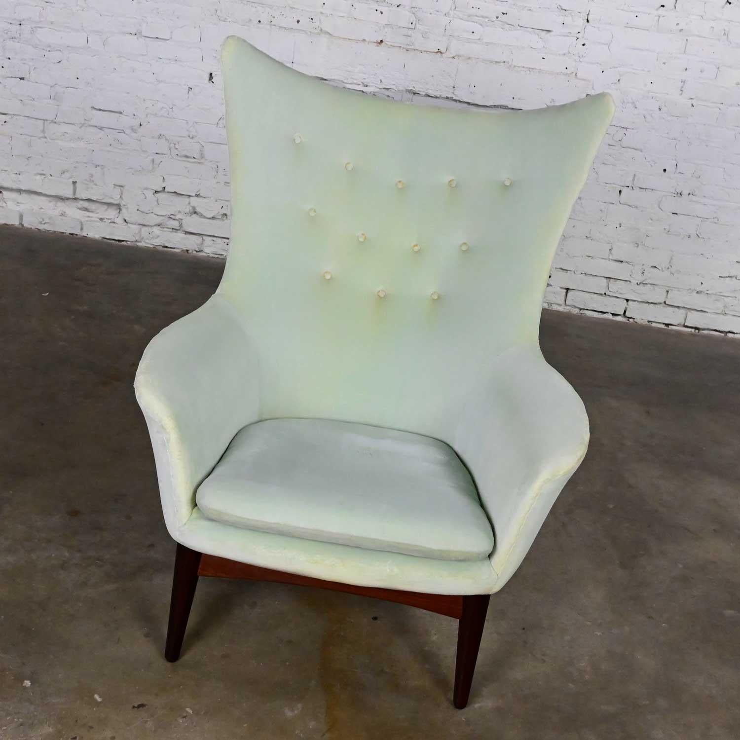 Fauteuil de salon moderne scandinave inclinable Wingback H W Klein pour Bramin Mobler en vente 7