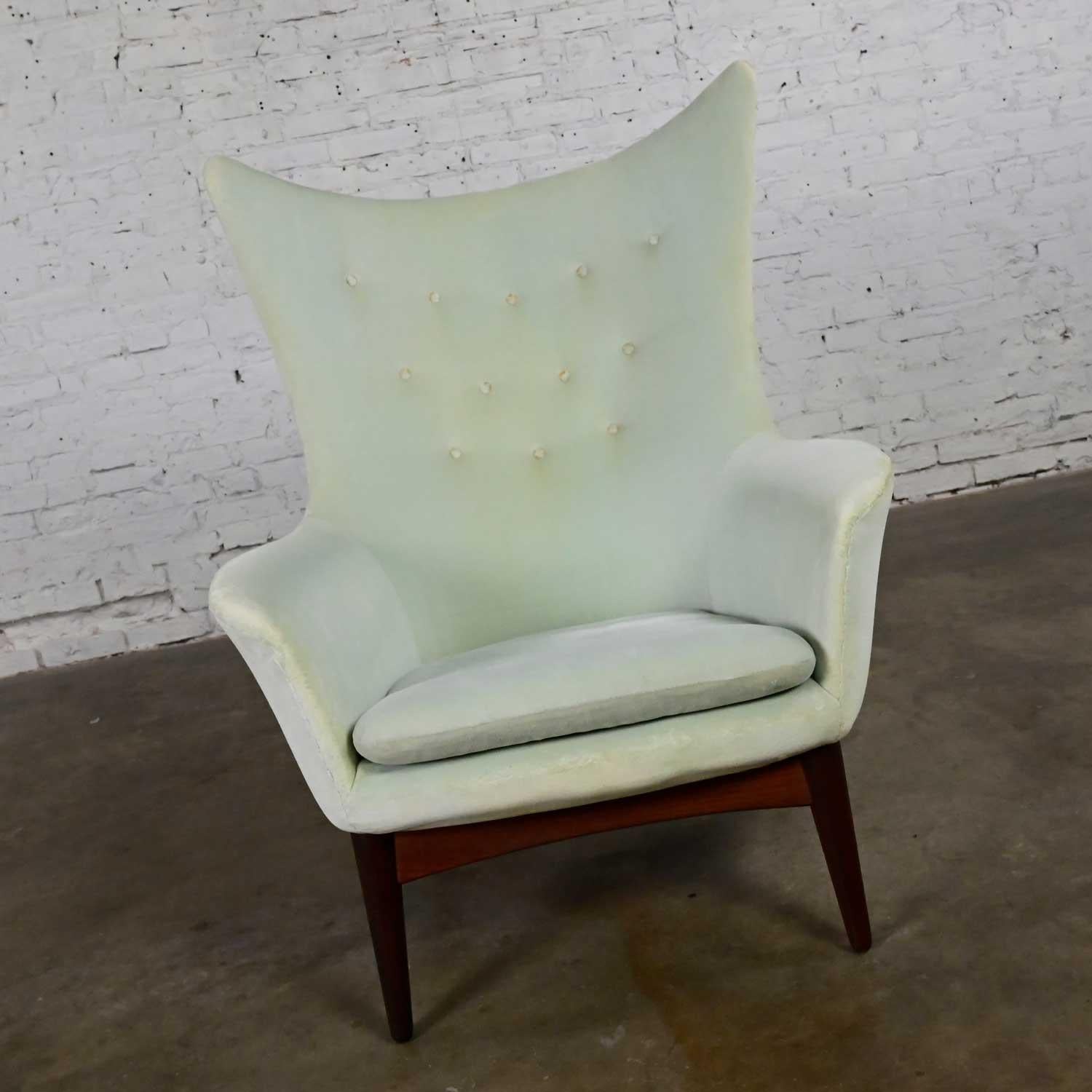 Danish Scandinavian Modern Reclining Wingback Lounge Chair H W Klein for Bramin Mobler For Sale