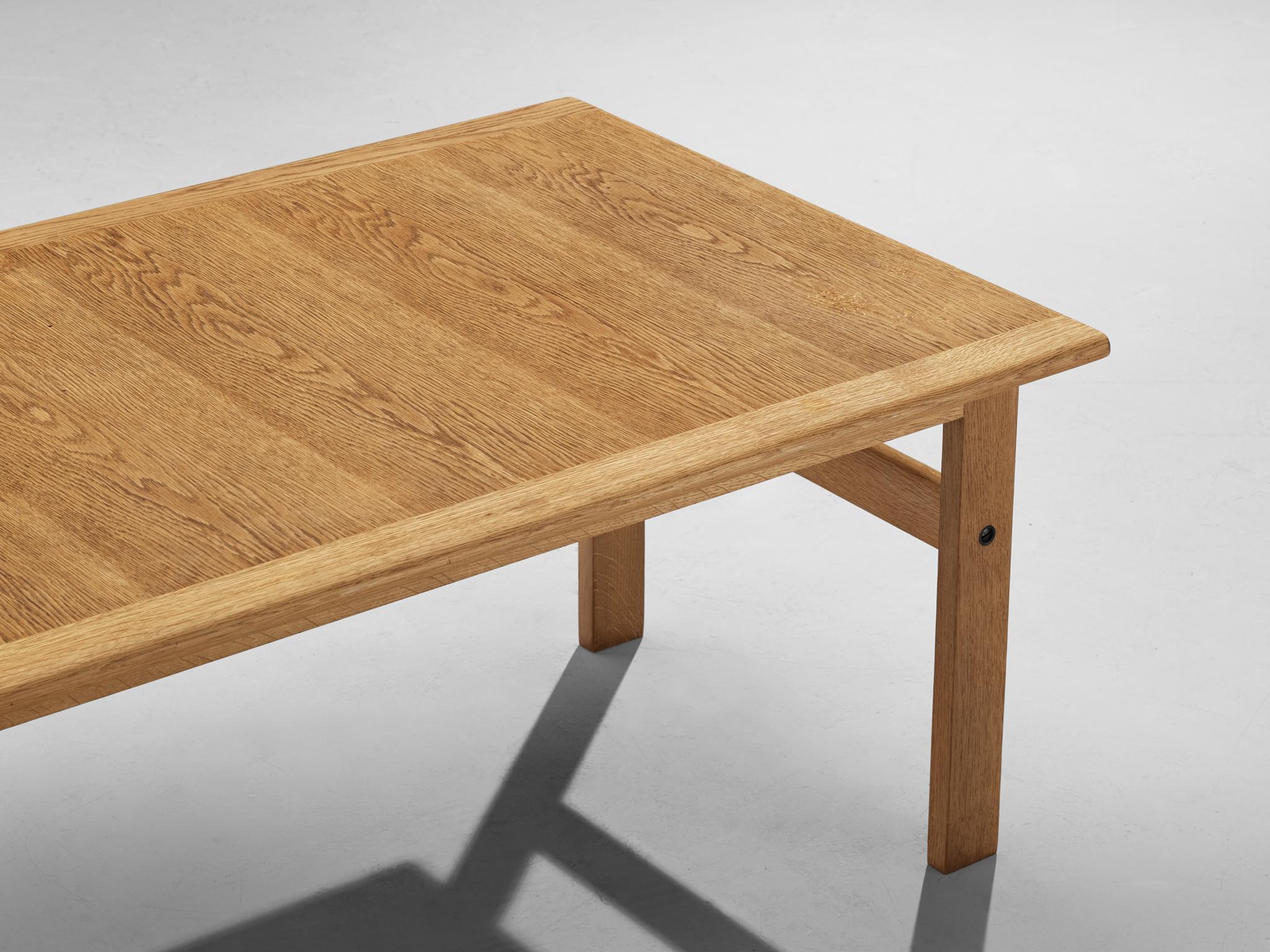 Mid-20th Century Scandinavian Modern Rectangular Coffee Table in Oak For Sale