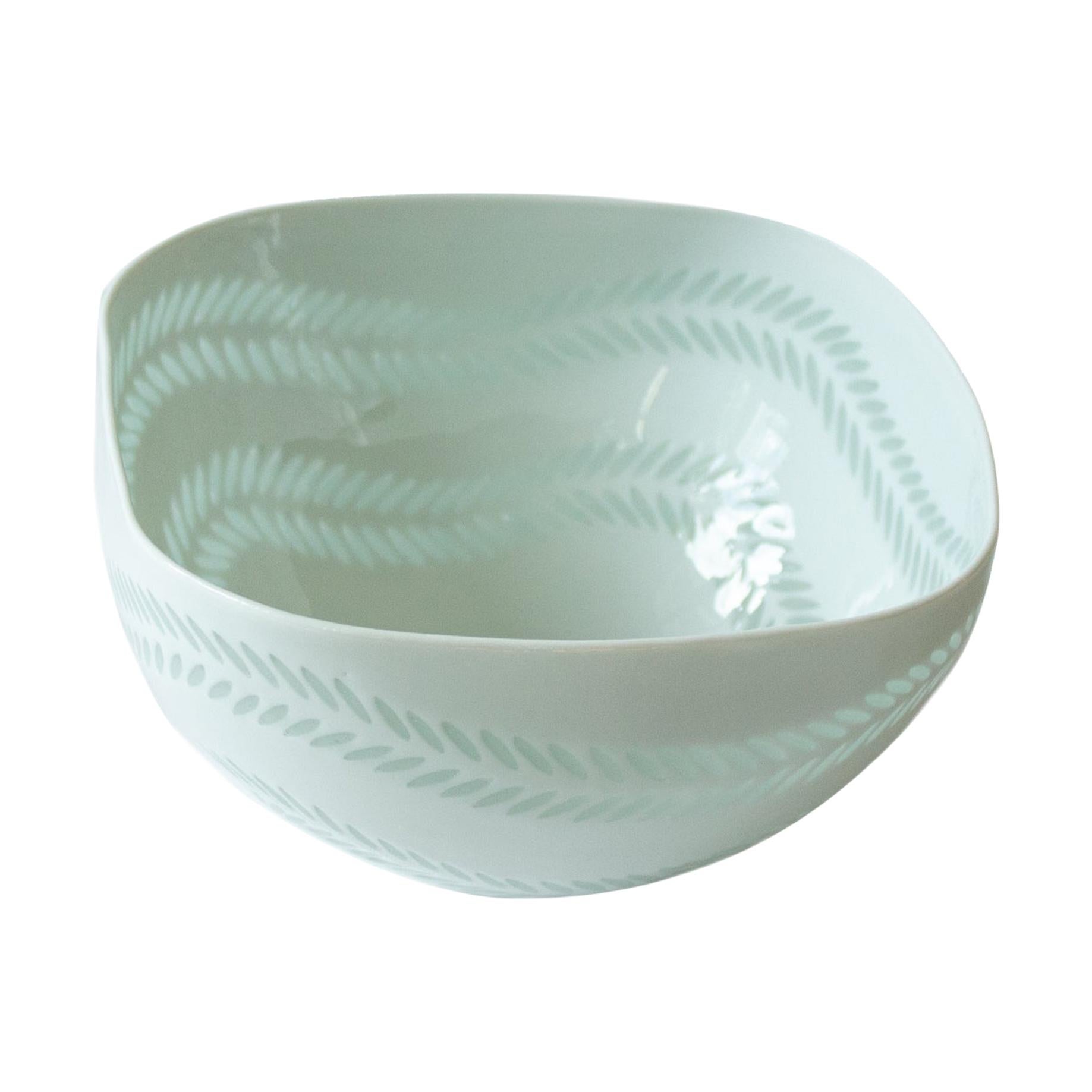 Scandinavian Modern Rice Grain Porcelain Bowl by Friedl Holzer-Kjellberg, Arabia