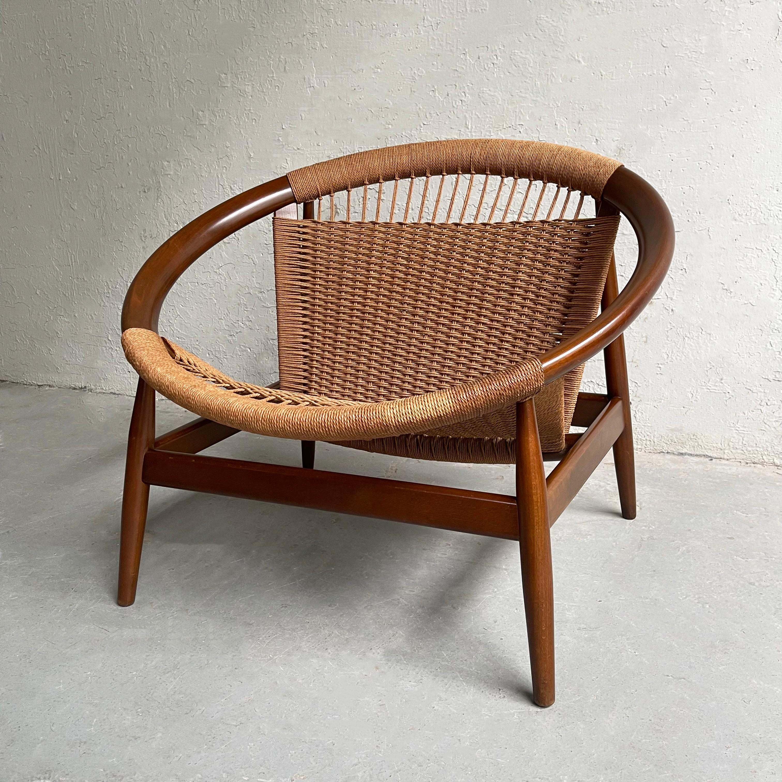 Danish Scandinavian Modern Ringstol Woven Hoop Chair by Illum Wikkelsø