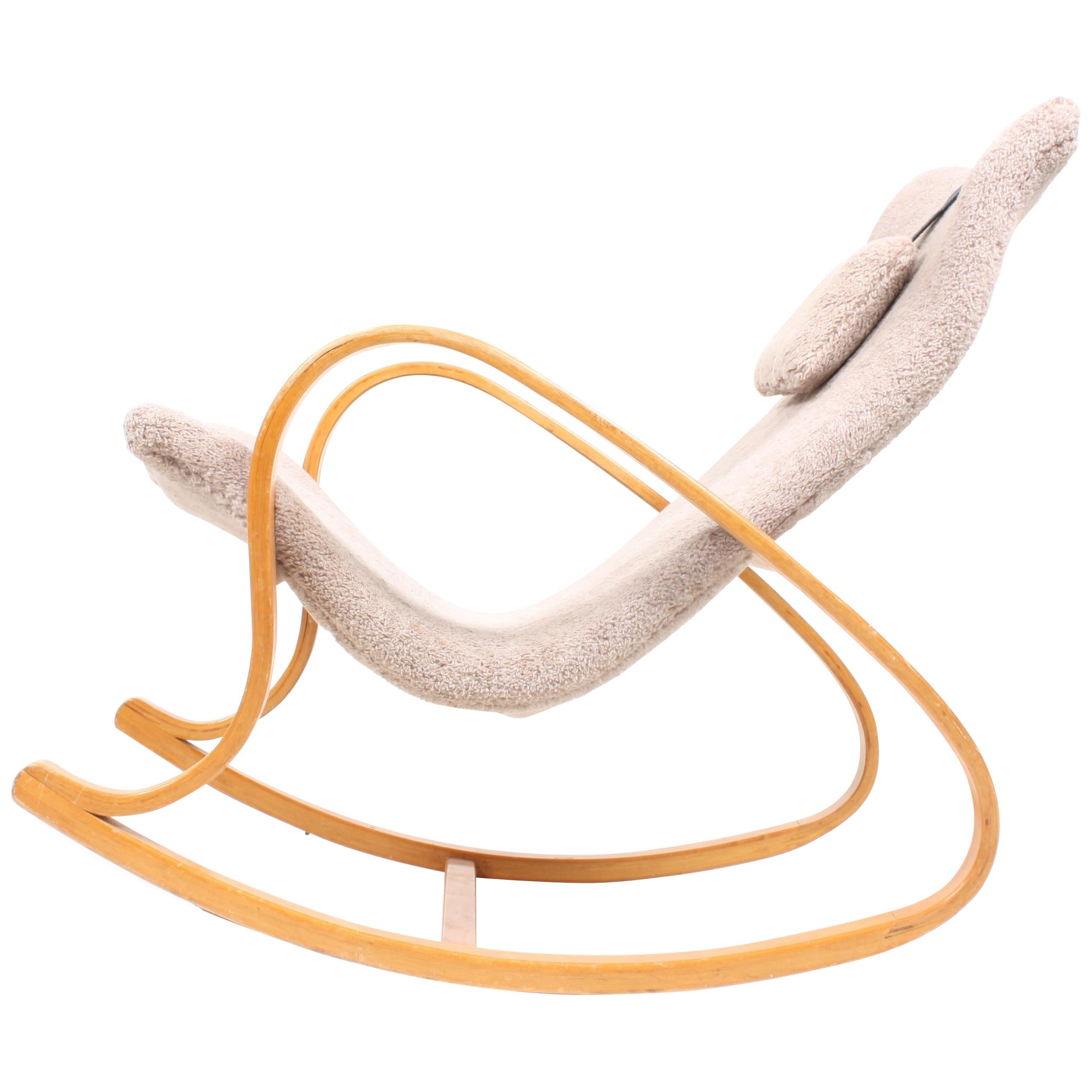 Scandinavian Modern Rocking Chair, Made in Sweden in the 1940s