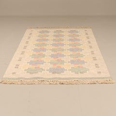 Skandinavische Moderne Rölakan Flachgewebeteppich von Maj Svanström, Schweden 1950er Jahre