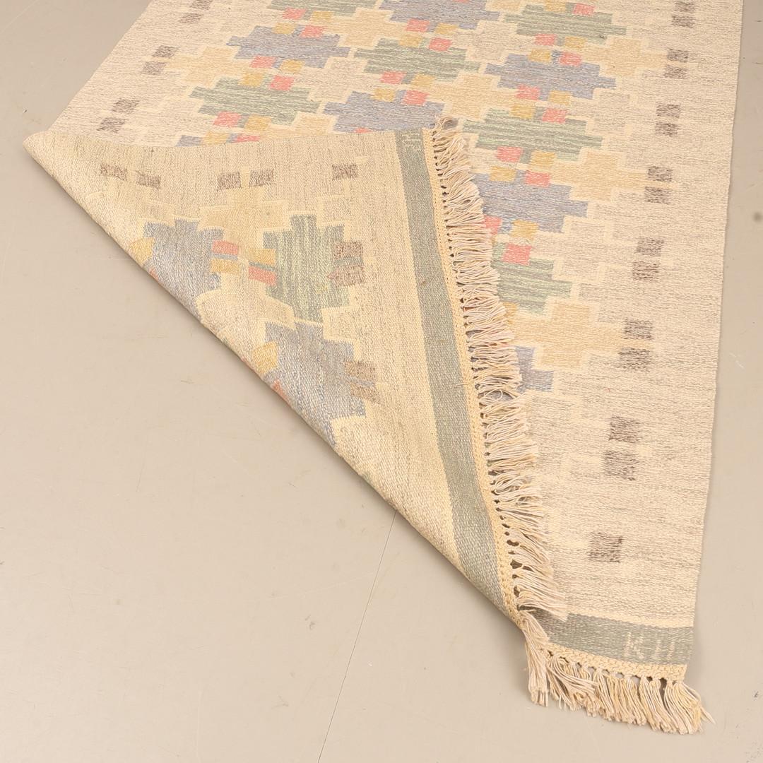 Milieu du XXe siècle Scandinave moderne  Tapis Rölakan Flatweave par Maj Svanström, Suède, années 1950 en vente