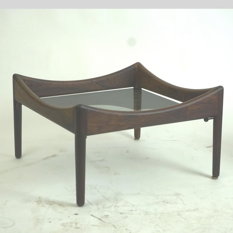Scandinavian Modern Rosewood and Glass Coffee Table Modus by Kristian Vedel For Sale 3