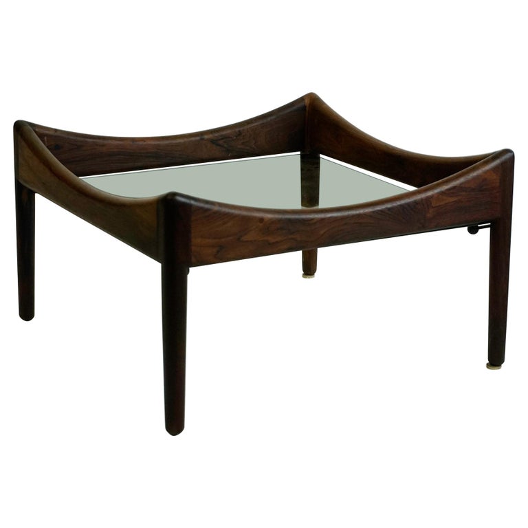 Scandinavian Modern Rosewood and Glass Coffee Table Modus by Kristian Vedel For Sale