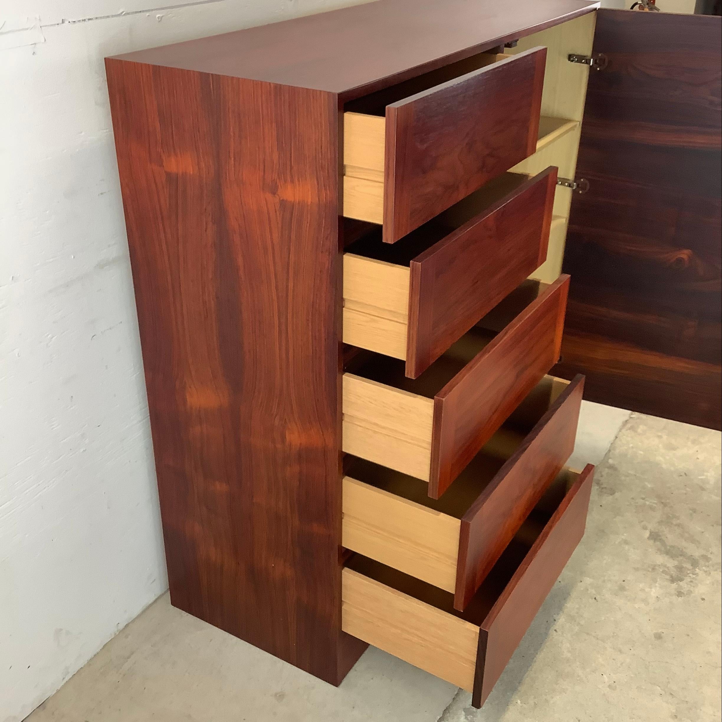 Scandinavian Modern Rosewood Armoire Dresser 5
