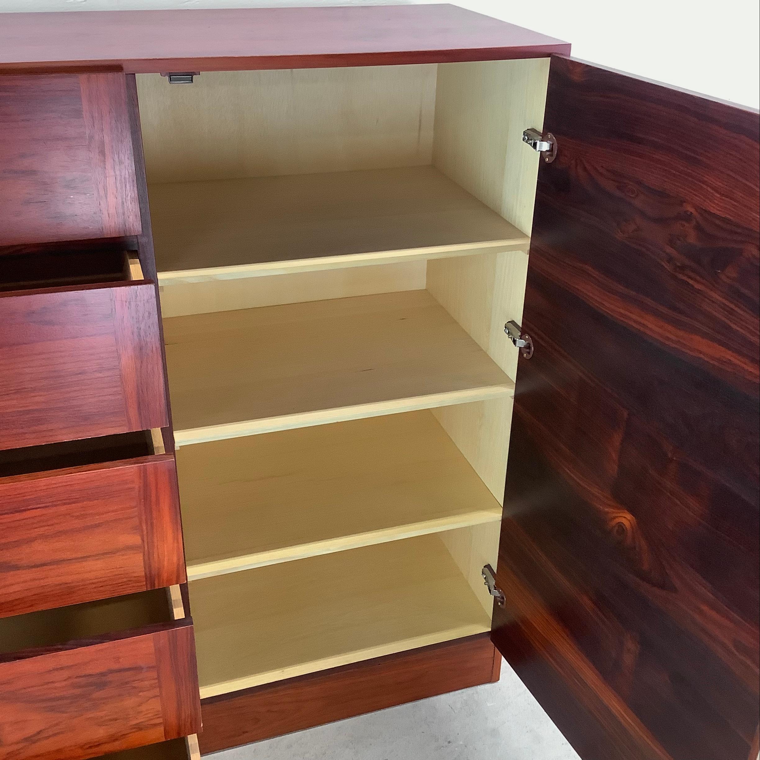 Scandinavian Modern Rosewood Armoire Dresser 6
