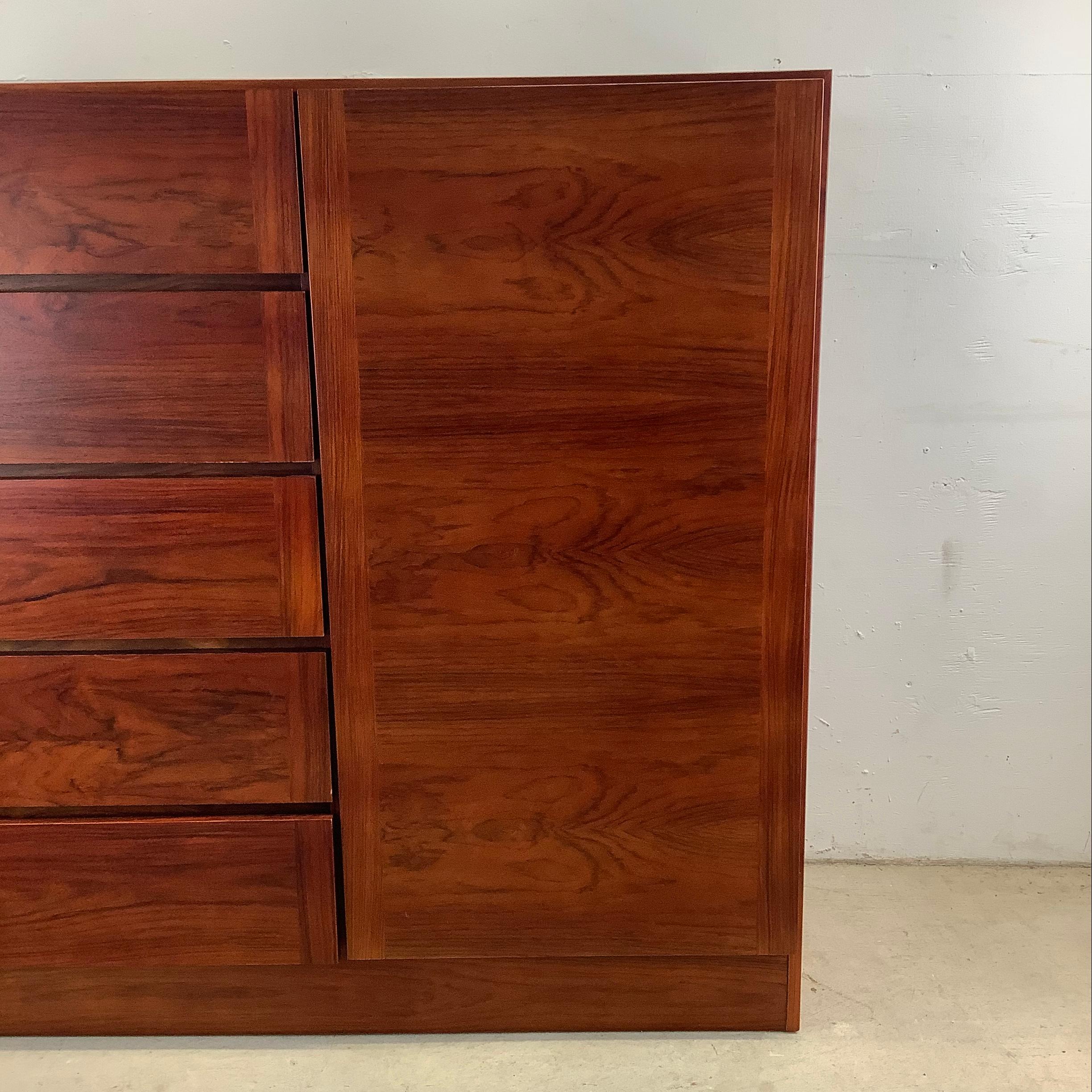 Wood Scandinavian Modern Rosewood Armoire Dresser