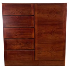 Scandinavian Modern Rosewood Armoire Dresser