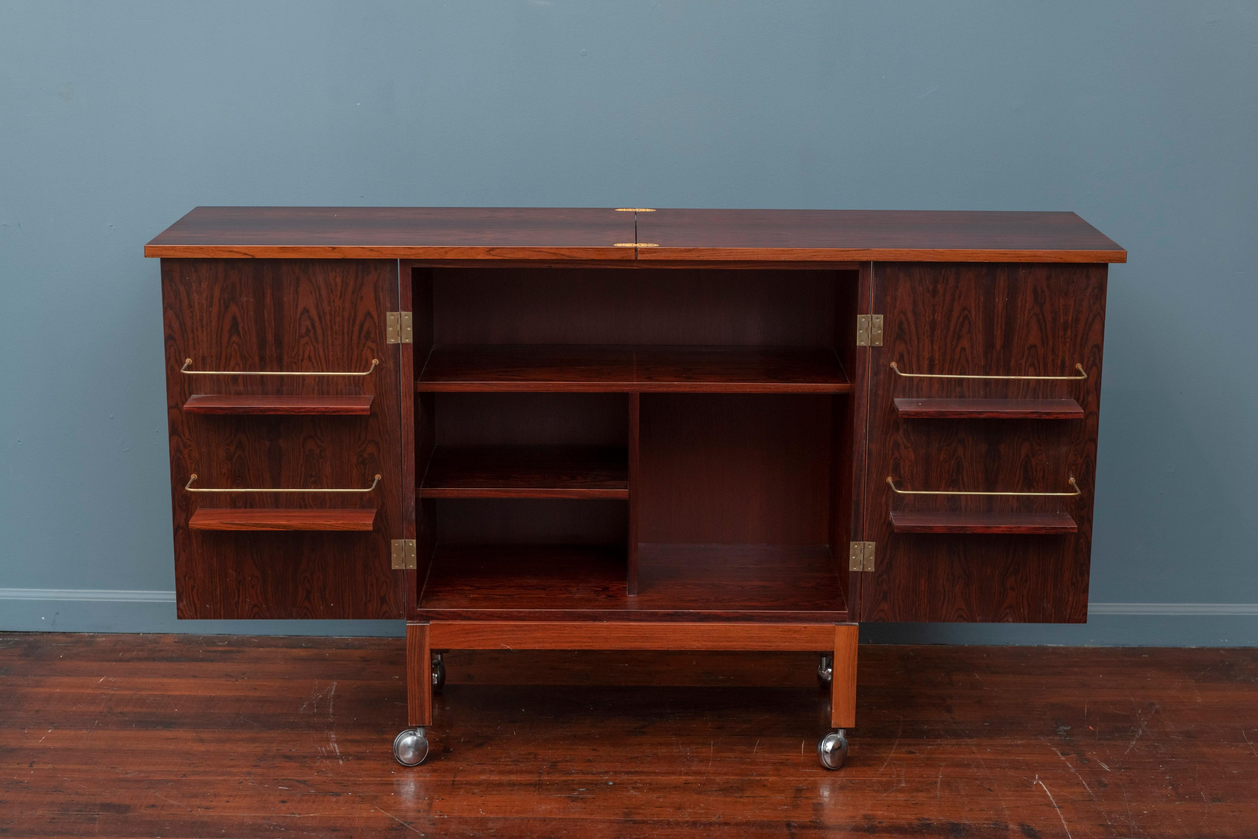 Scandinavian Modern Rosewood Bar Cabinet by Torbjorn Afdal for Bruskbo In Good Condition In San Francisco, CA