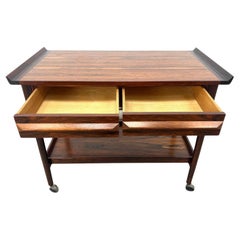 Scandinavian Modern Rosewood Bar Cart By Torbjørn Afdal for Bruksbo Norway