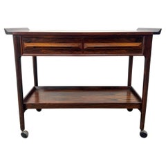 Scandinavian Modern Rosewood Bar Cart By Torbjørn Afdal for Bruksbo Norway