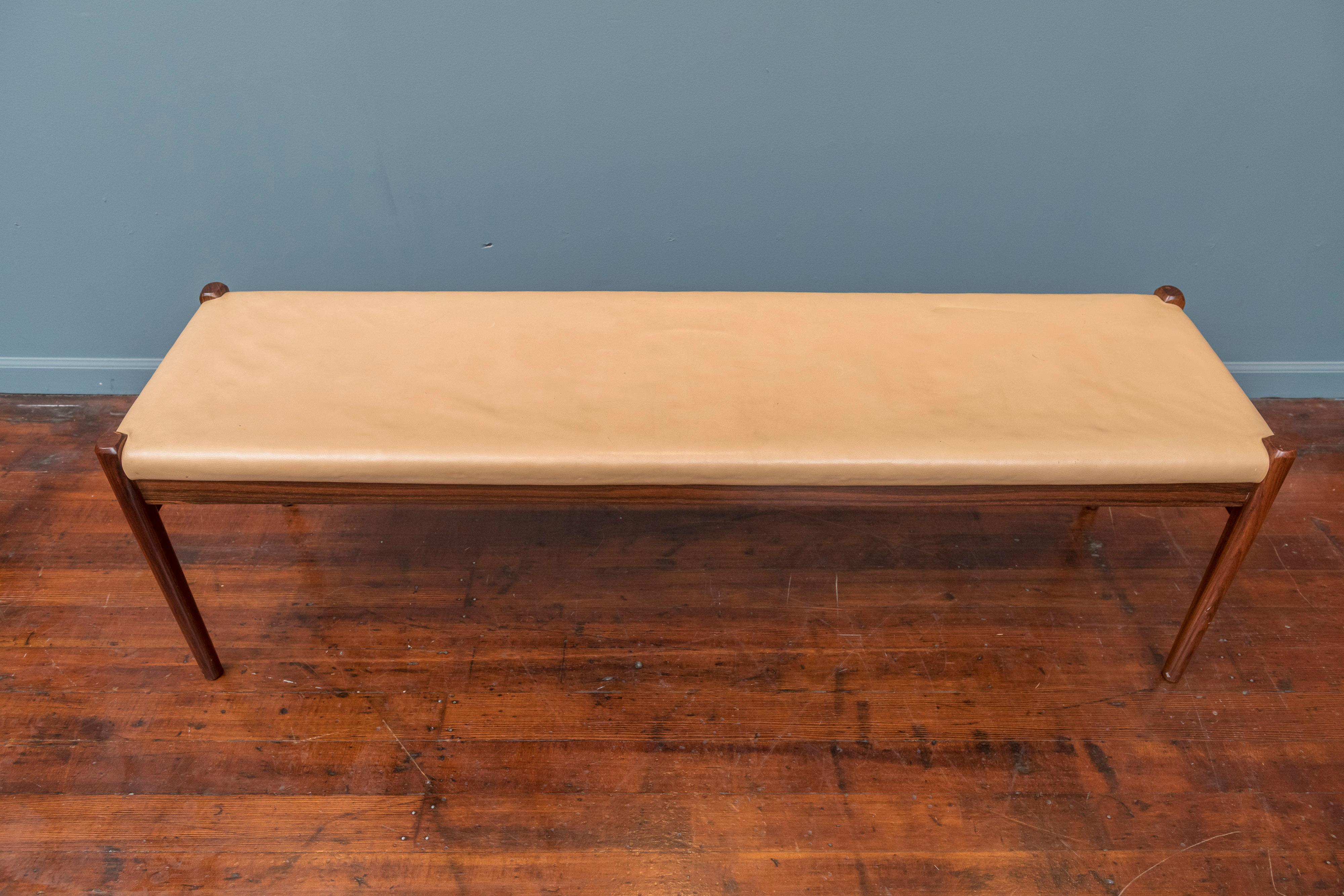 Scandinavian Modern Rosewood Bench by Niels Moller, Model 63 In Good Condition In San Francisco, CA