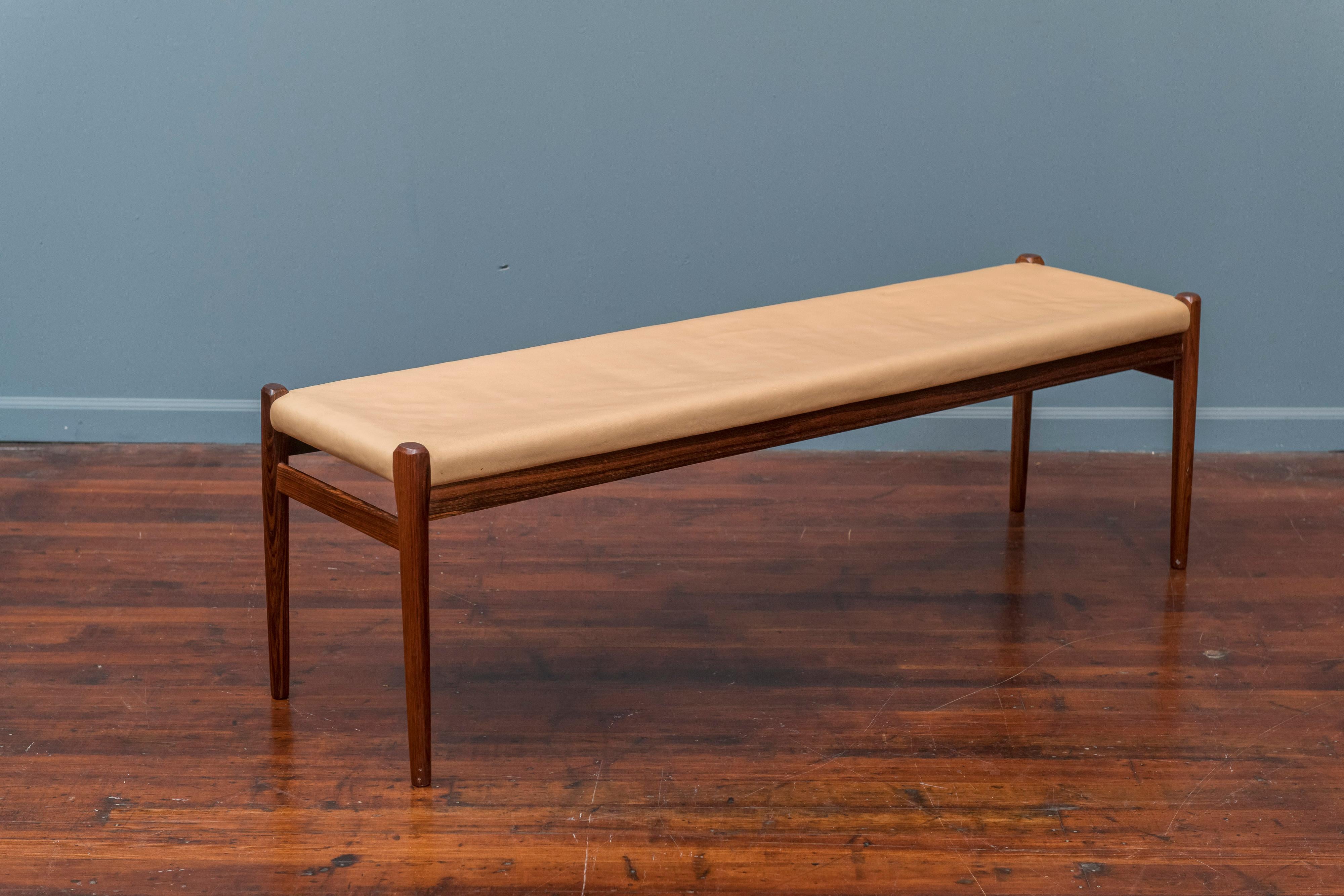 Late 20th Century Scandinavian Modern Rosewood Bench by Niels Moller, Model 63