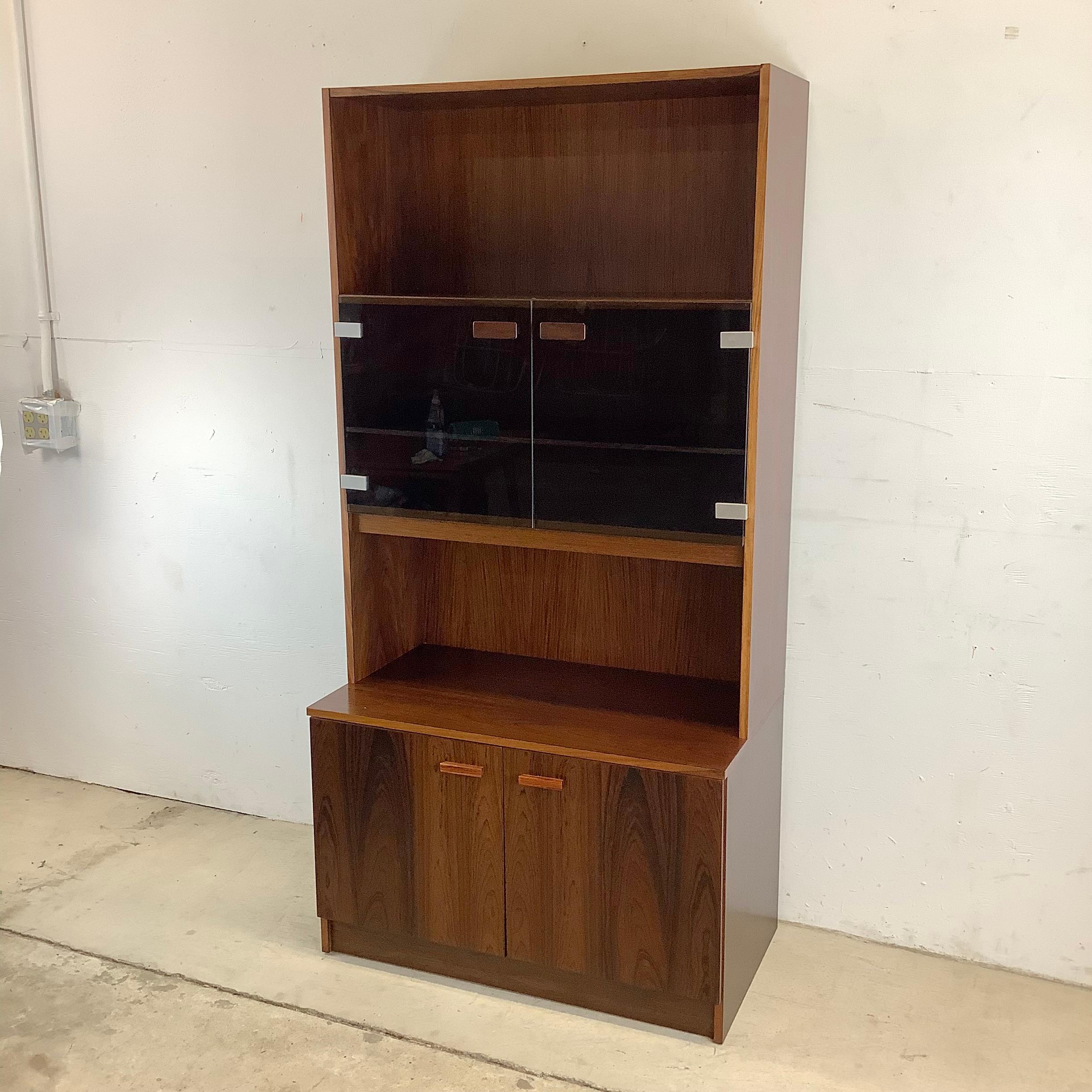 Scandinavian Modern Rosewood Bookshelf or Bar Cabinet For Sale 1
