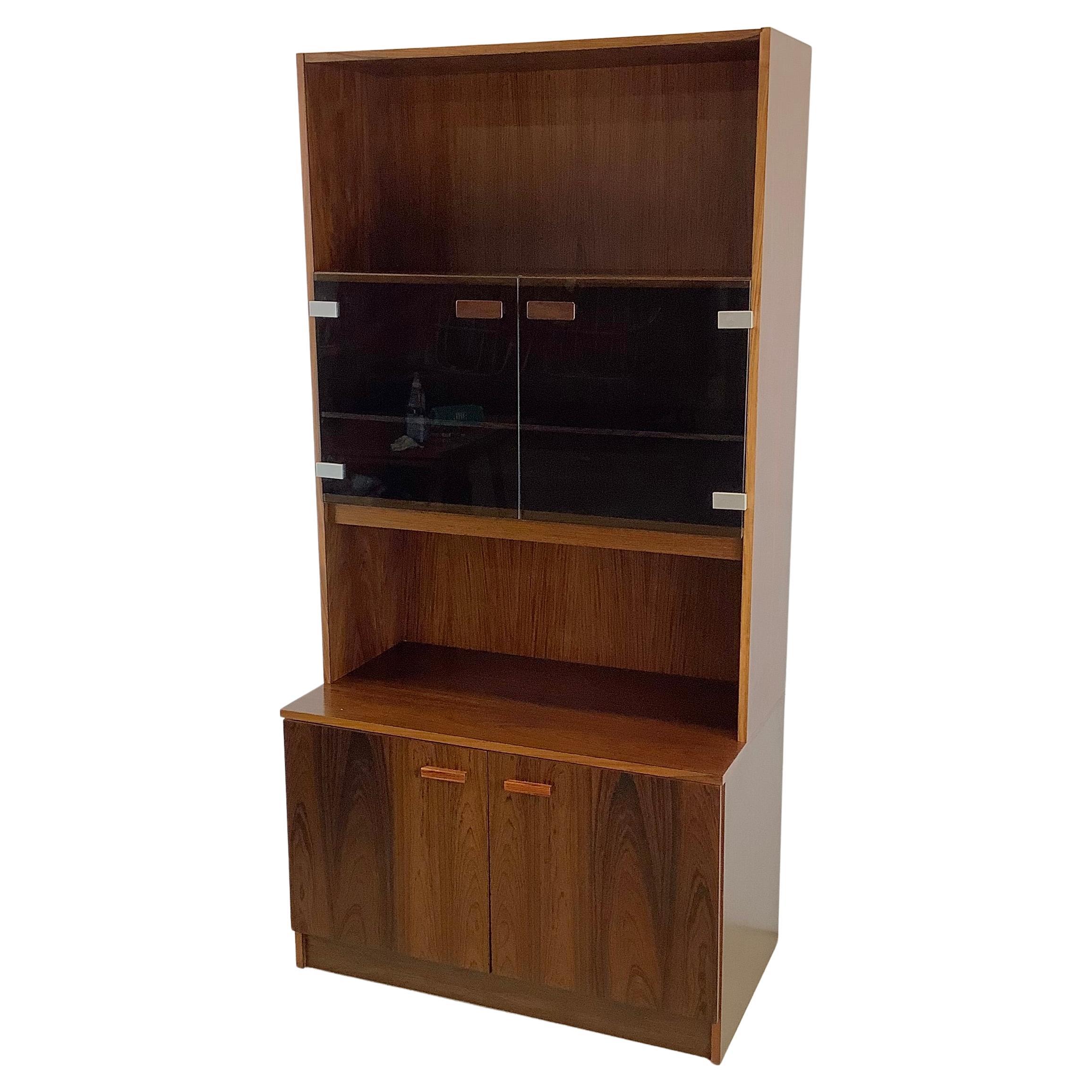 Scandinavian Modern Rosewood Bookshelf or Bar Cabinet For Sale