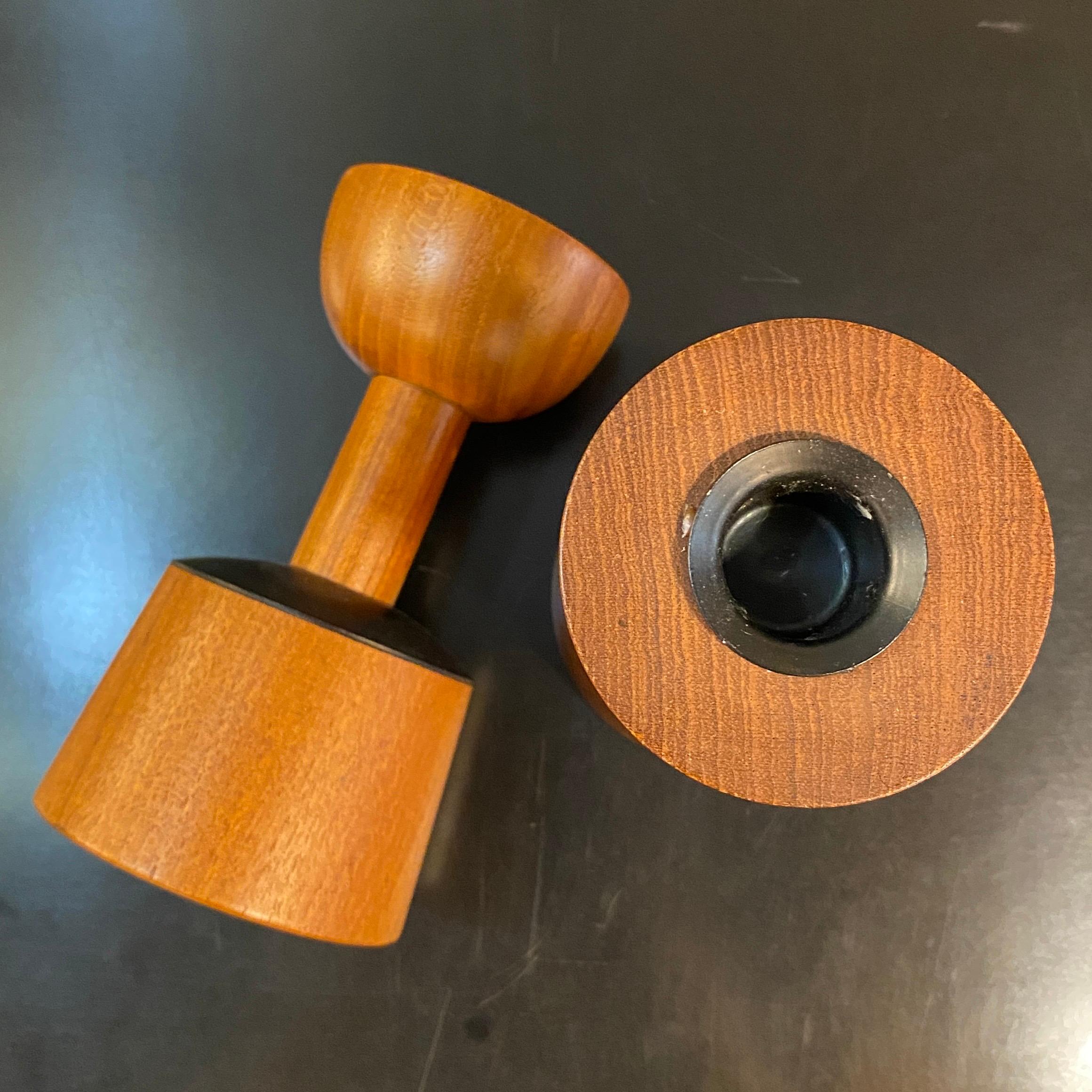 Scandinavian Modern Rosewood Candleholders By Laurids Lonborg In Good Condition For Sale In Brooklyn, NY