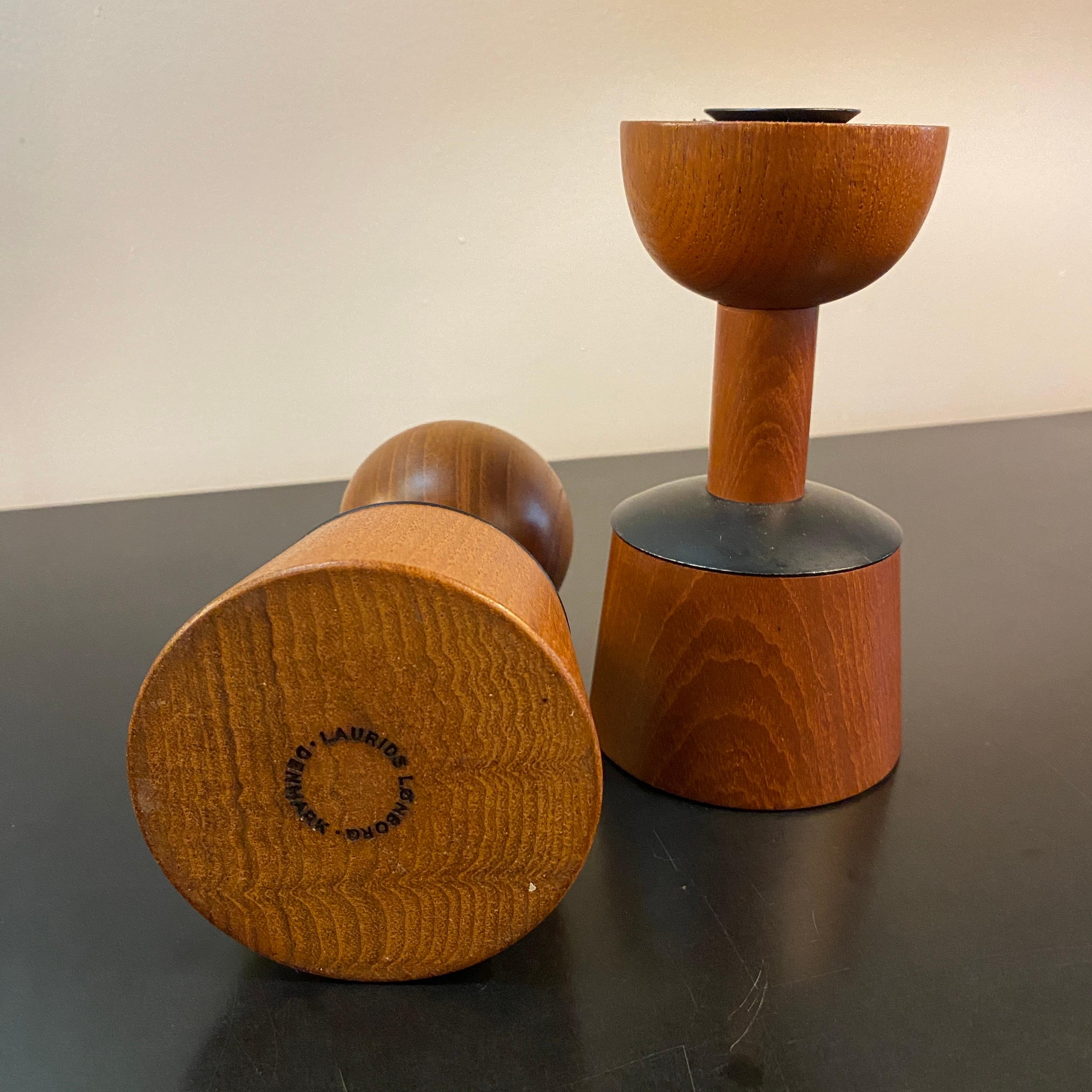Scandinavian Modern Rosewood Candleholders By Laurids Lonborg For Sale 1