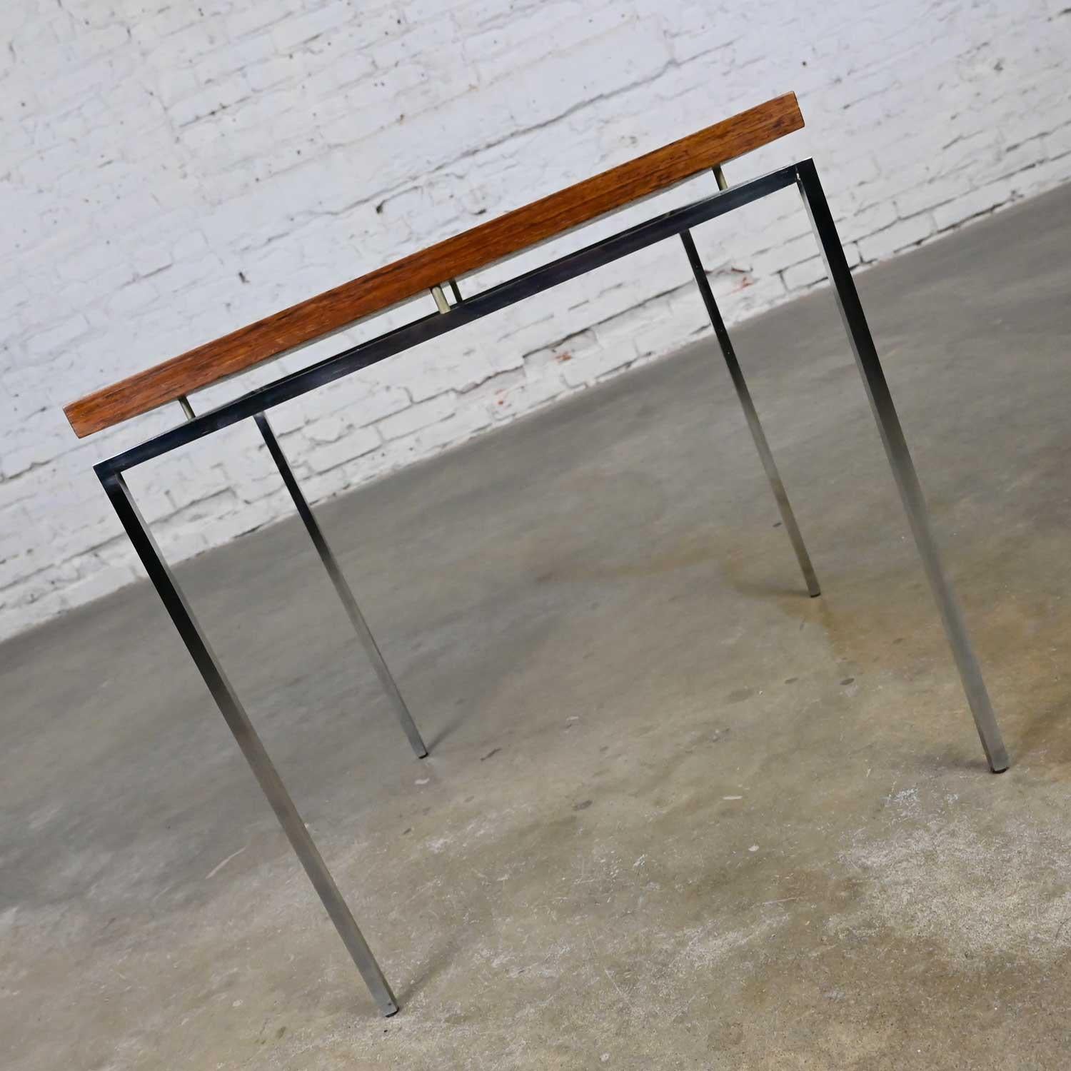 Scandinavian Modern Rosewood & Chrome End Table by Knud Joos for Jason Mobler For Sale 5