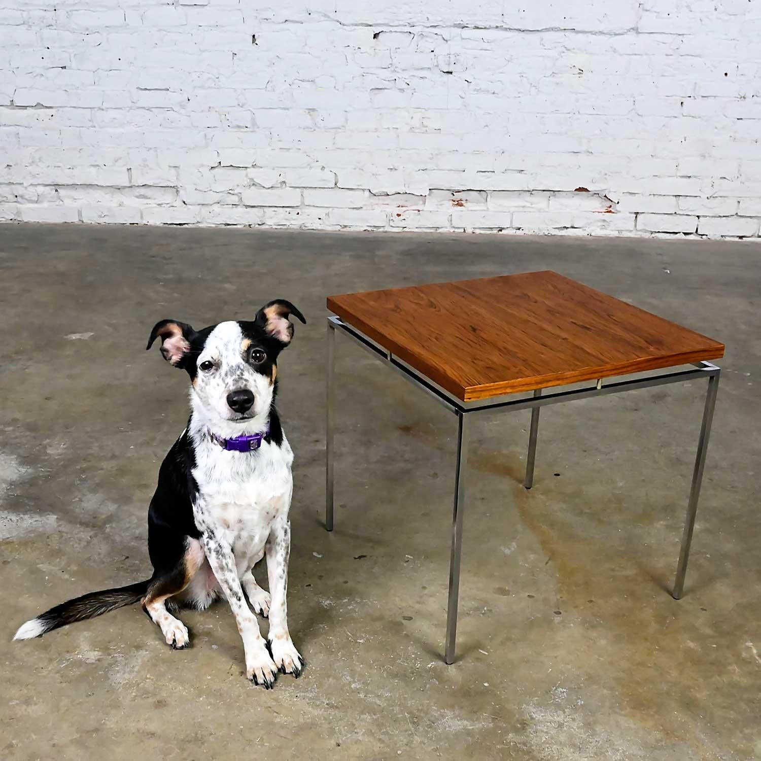 Table d'appoint scandinave moderne en bois de rose et chrome de Knud Joos pour Jason Mobler en vente 5