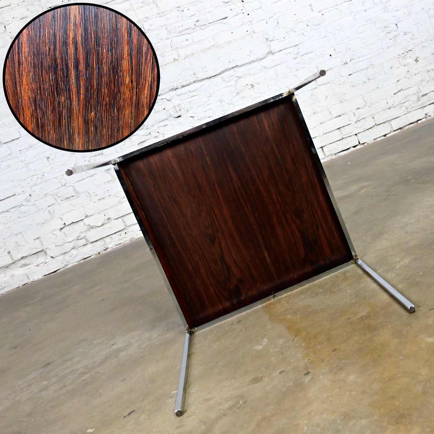 Scandinavian Modern Rosewood & Chrome End Table by Knud Joos for Jason Mobler For Sale 7