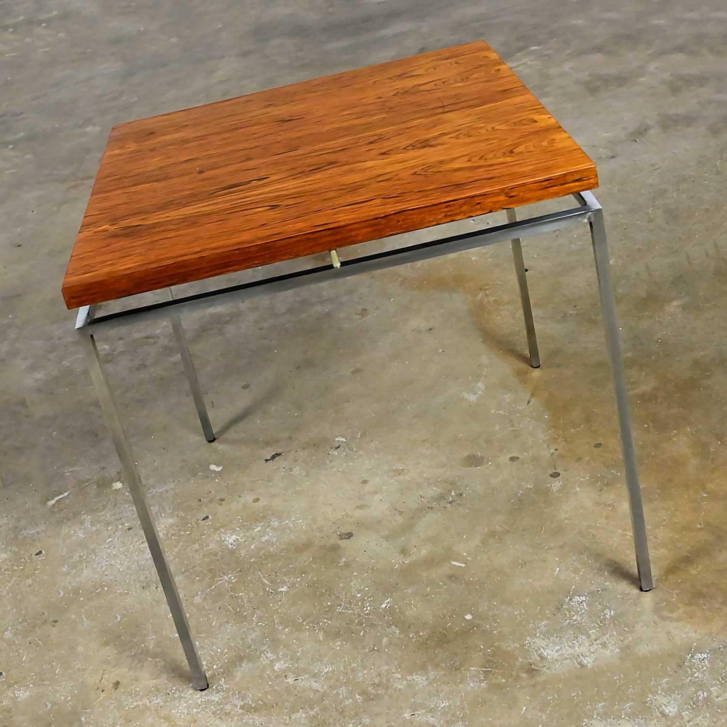 Scandinavian Modern Rosewood & Chrome End Table by Knud Joos for Jason Mobler For Sale 9