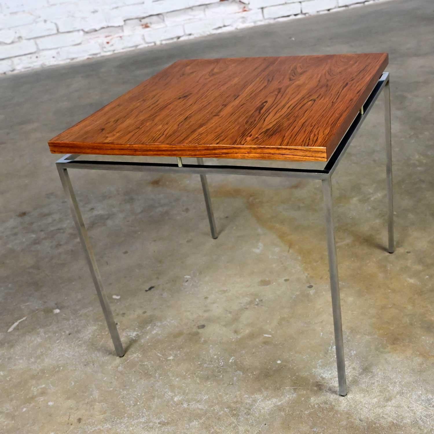Scandinavian Modern Rosewood & Chrome End Table by Knud Joos for Jason Mobler For Sale 10