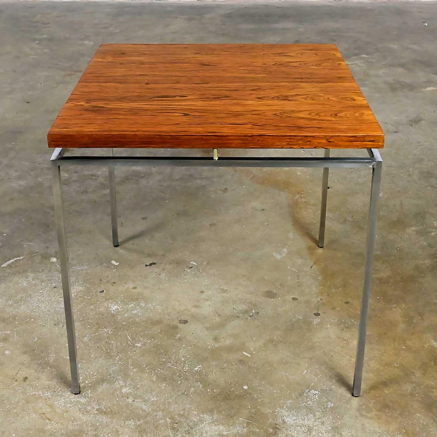 Scandinavian Modern Rosewood & Chrome End Table by Knud Joos for Jason Mobler For Sale 11