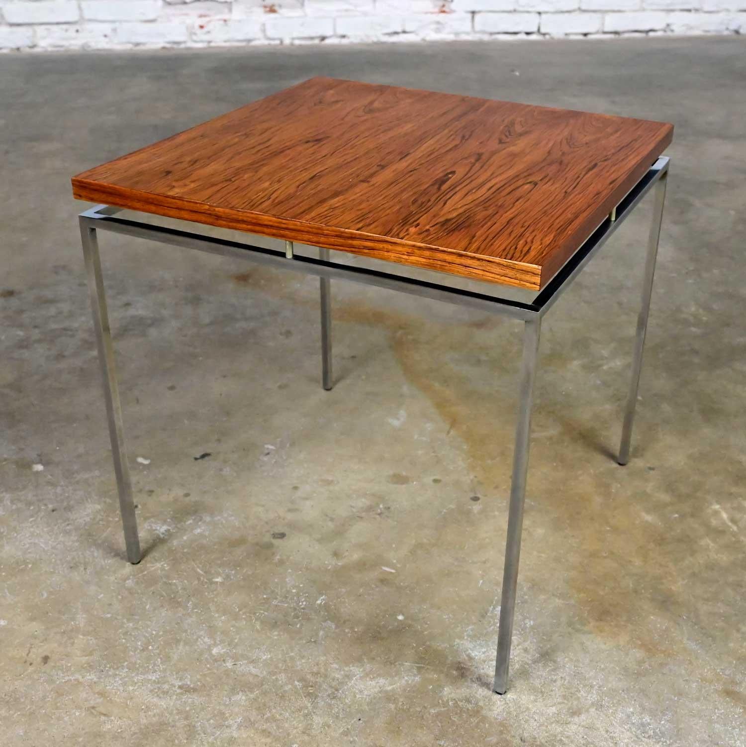 Scandinavian Modern Rosewood & Chrome End Table by Knud Joos for Jason Mobler For Sale 12