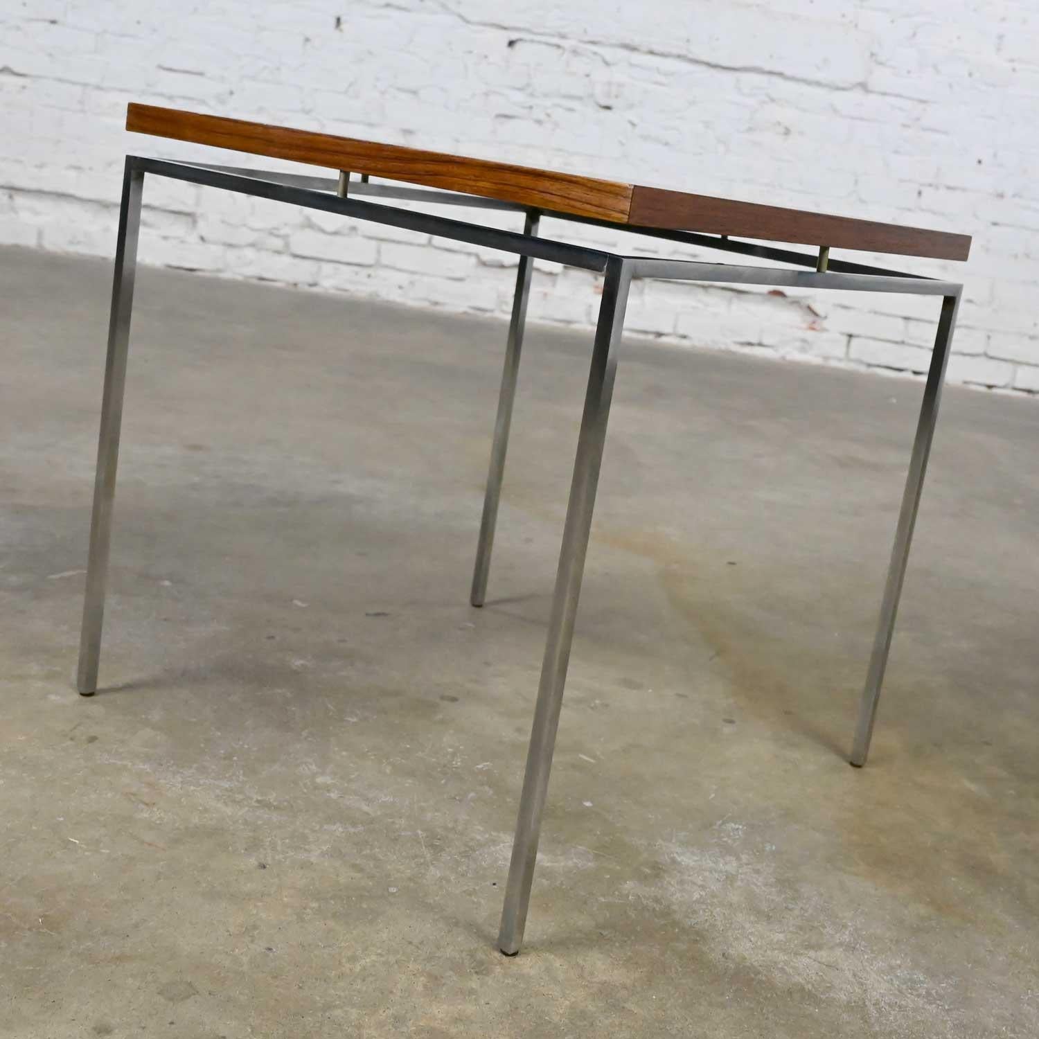 20th Century Scandinavian Modern Rosewood & Chrome End Table by Knud Joos for Jason Mobler For Sale