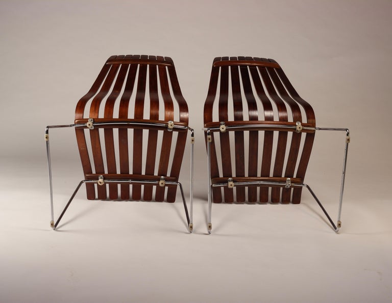 Scandinavian Modern Rosewood Dining Chairs by Hans Brattrud, Set of 2 For Sale 4