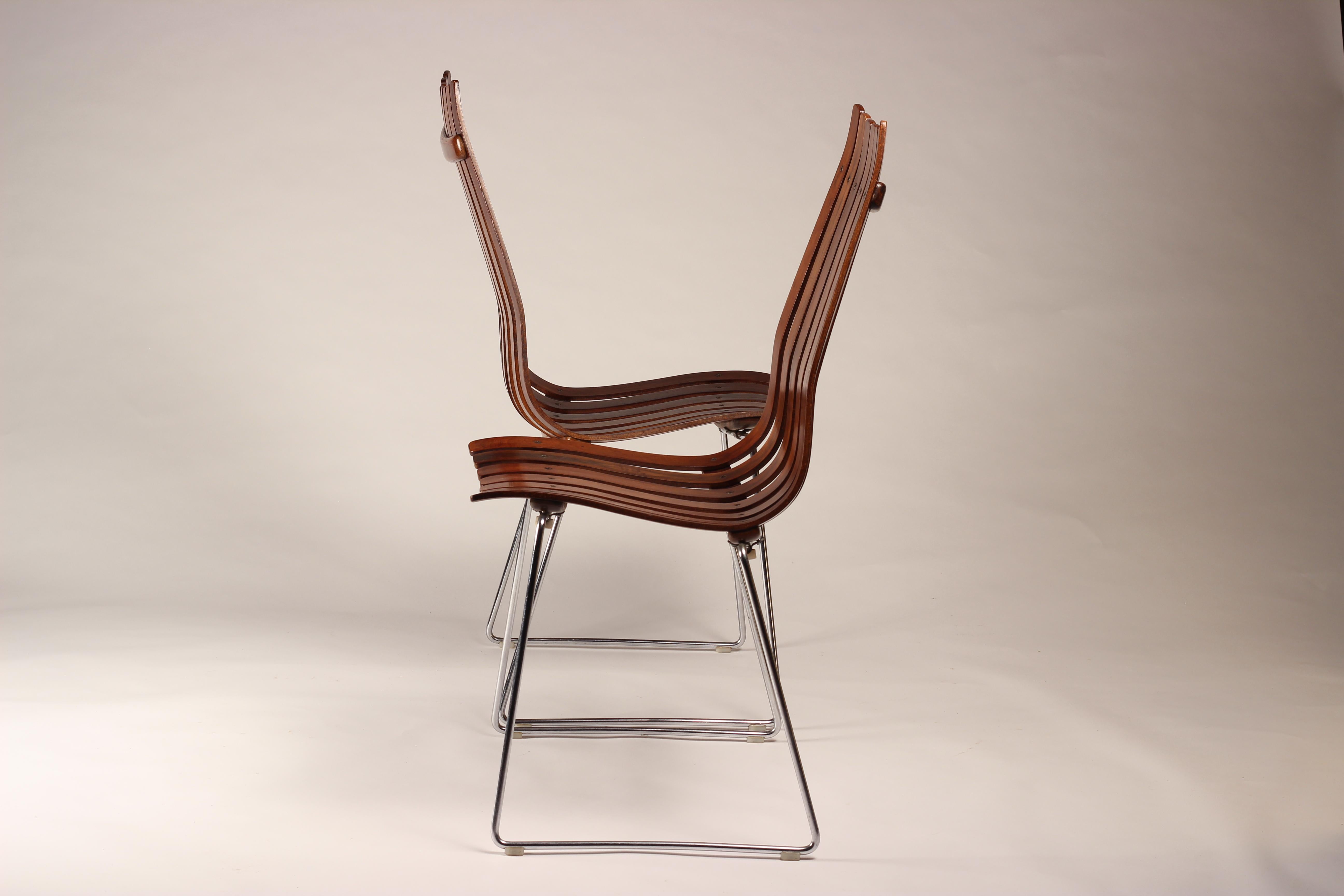 Scandinavian Modern Rosewood Dining Chairs by Hans Brattrud, Set of 2 2