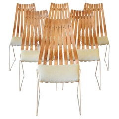 Scandinavian Modern Rosewood Dining Chairs by Hans Brattrud, Set of Six