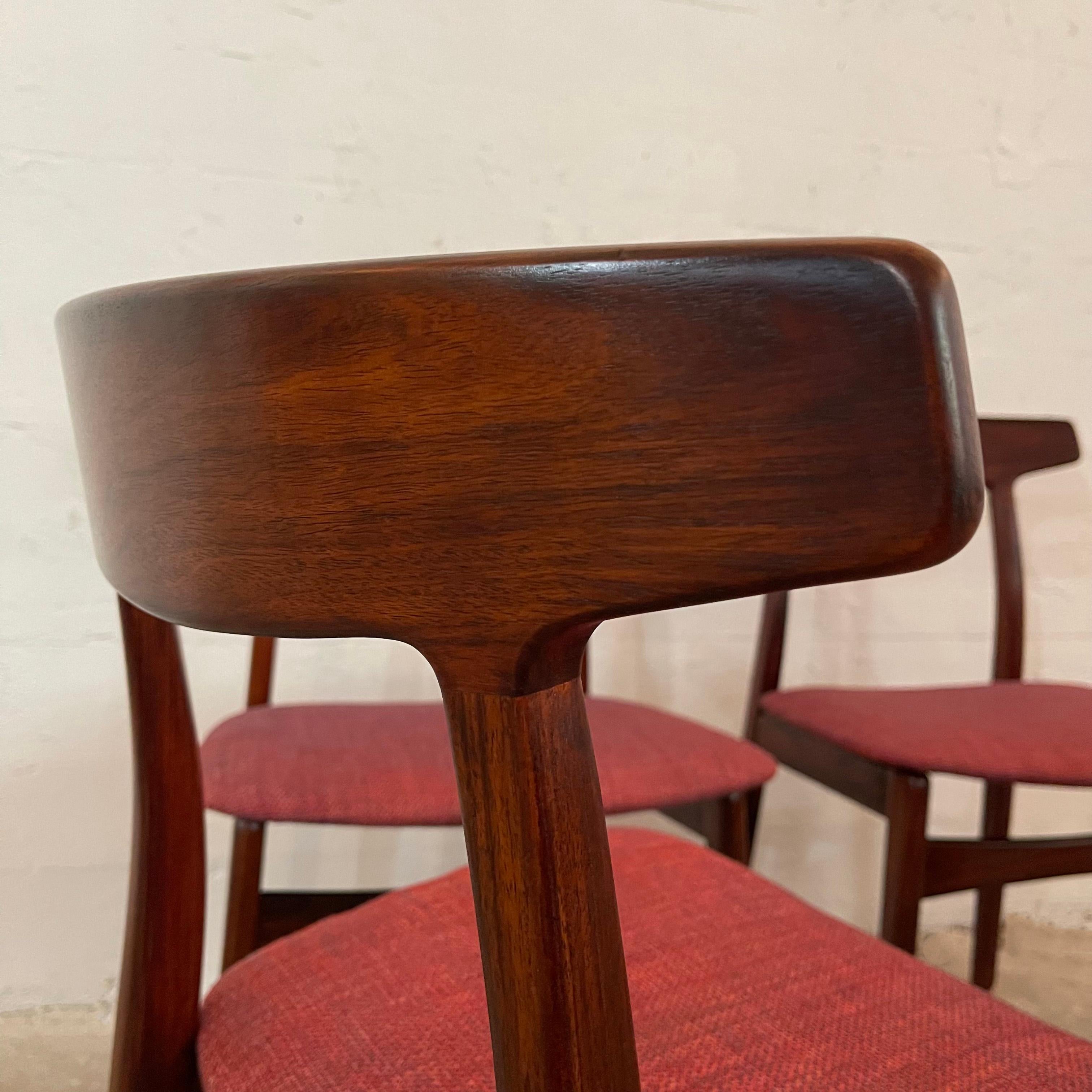 Scandinavian Modern Rosewood Dining Chairs By Henning Kjaernulf For Bruno Hansen 5