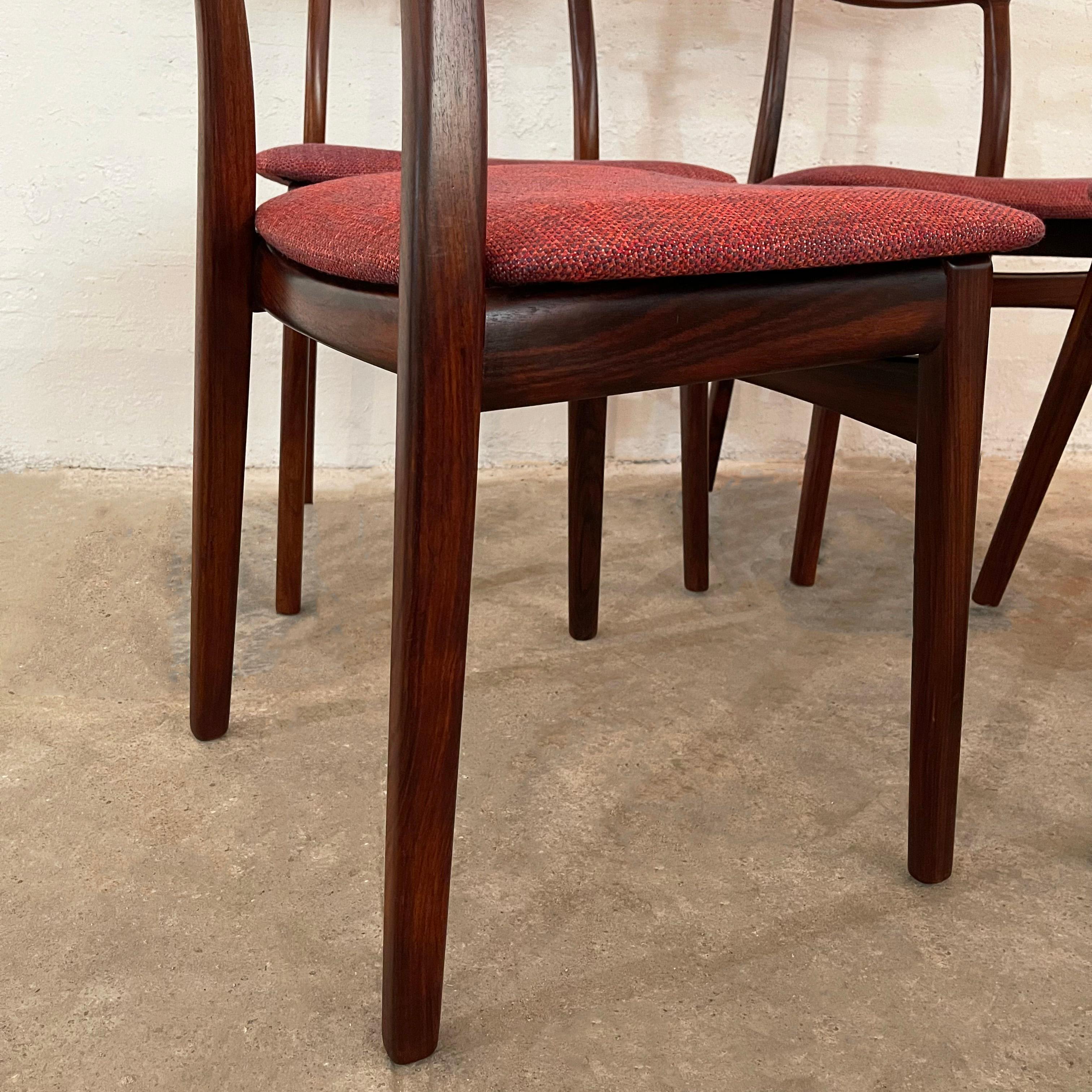 Scandinavian Modern Rosewood Dining Chairs By Henning Kjaernulf For Bruno Hansen 6