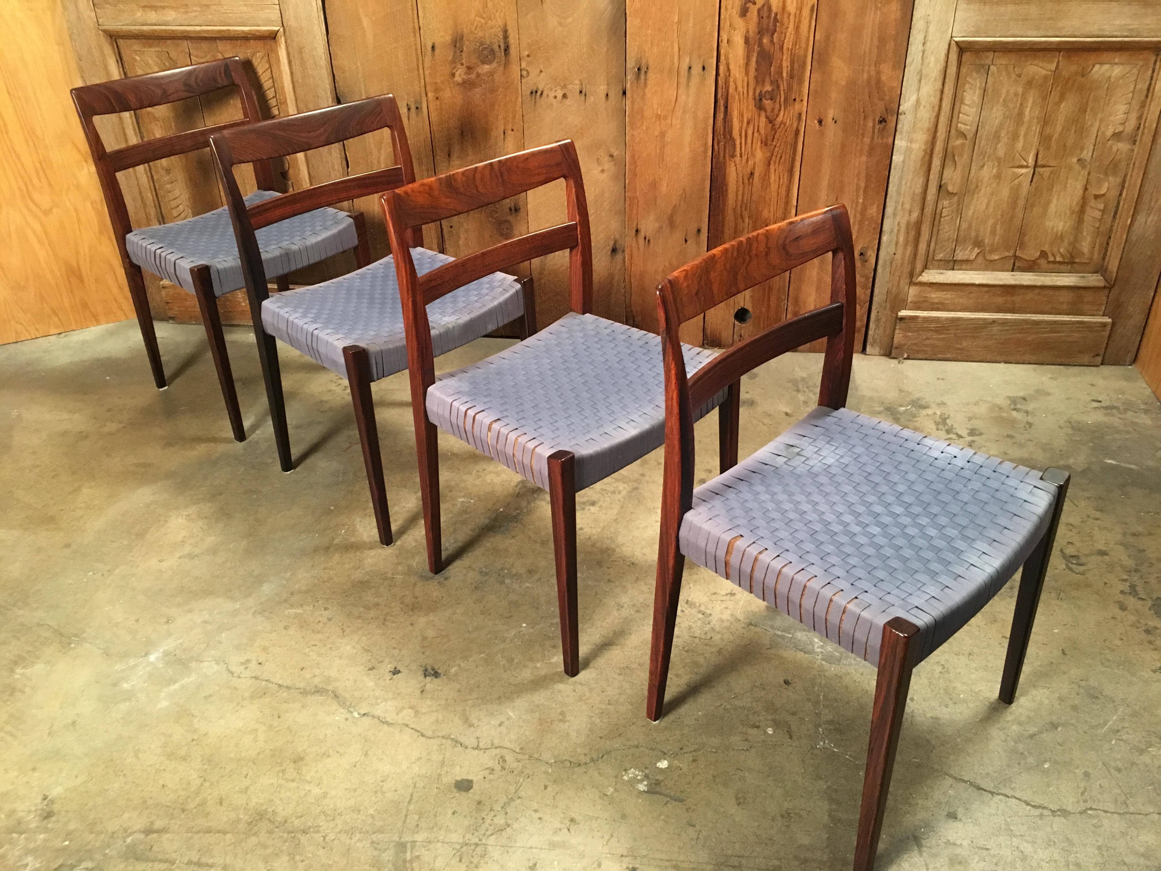 Swedish Scandinavian Modern Rosewood Dining Chairs