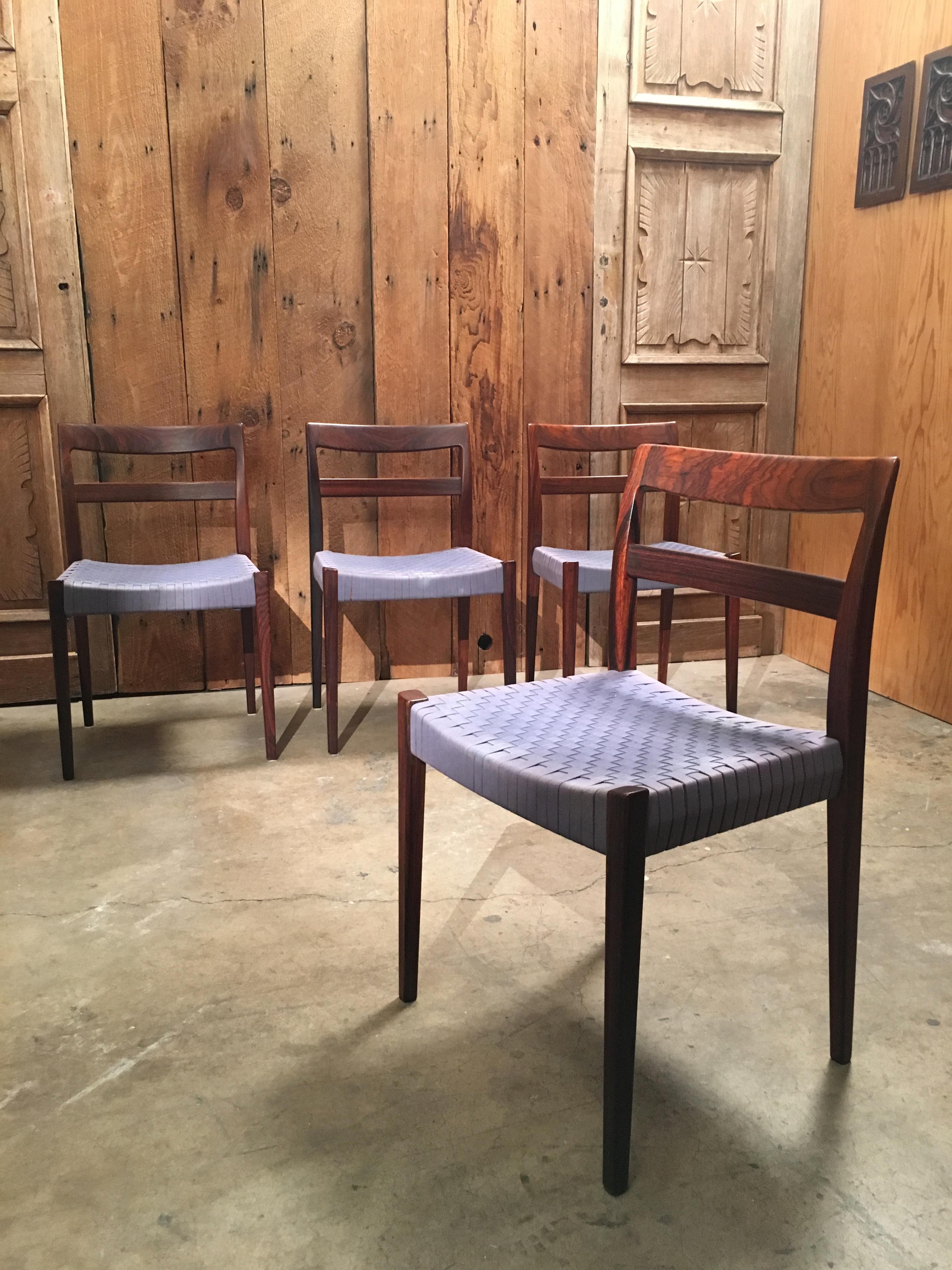 20th Century Scandinavian Modern Rosewood Dining Chairs