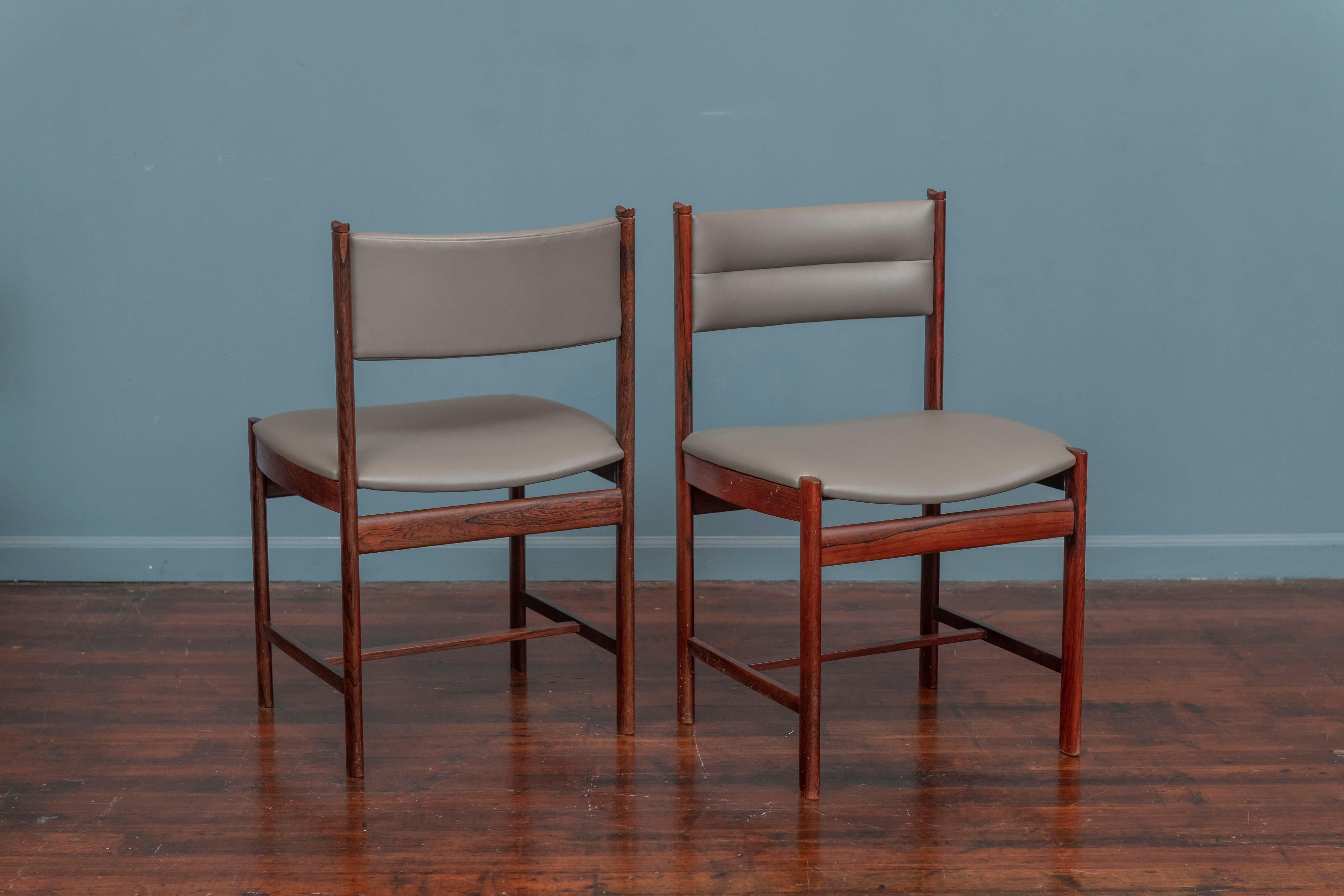 Late 20th Century Scandinavian Modern Rosewood Dining Chairs For Sale