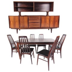 Vintage Scandinavian Modern Rosewood Dining Room Set