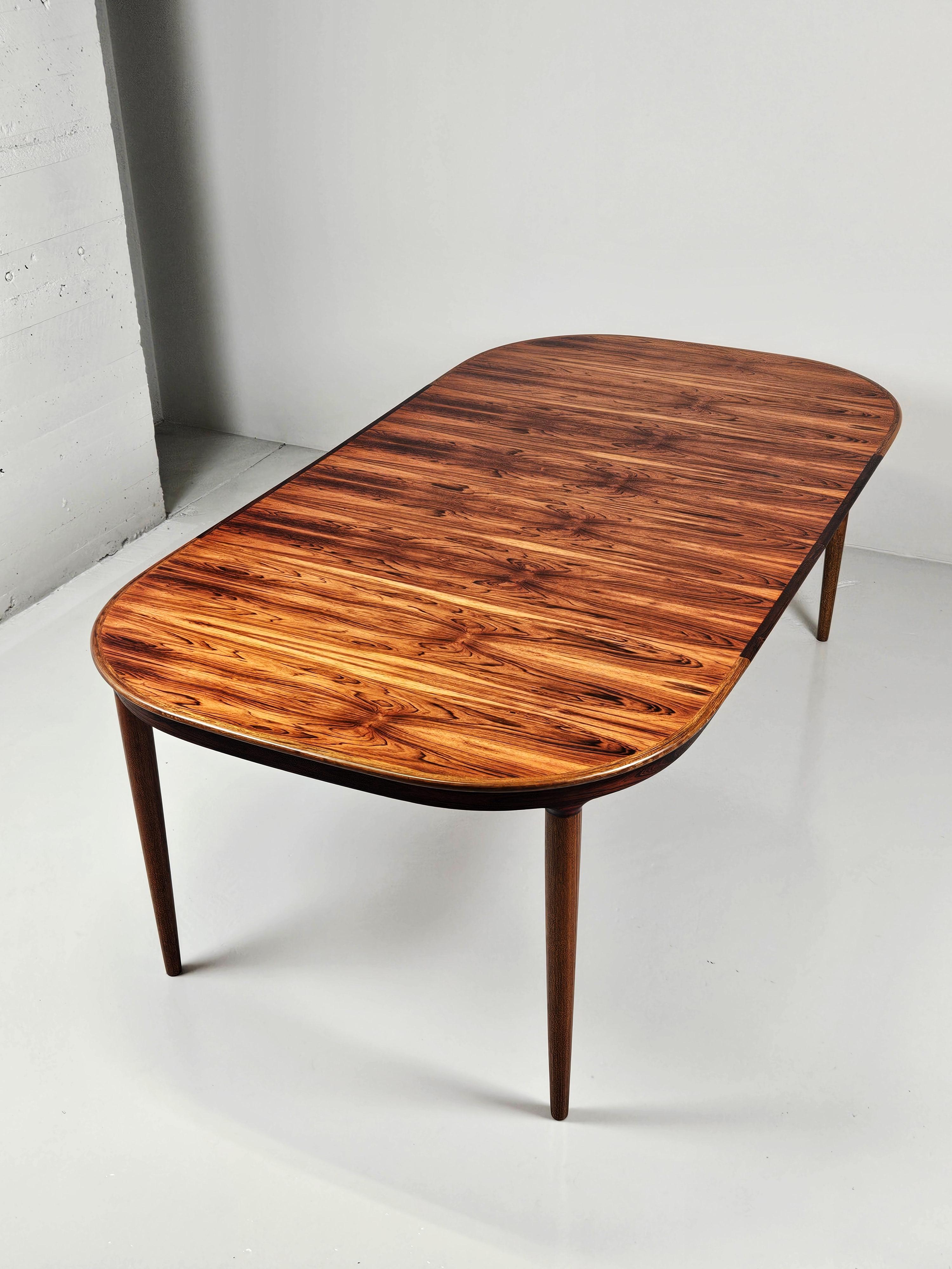 20th Century Scandinavian modern rosewood dining table, 1960s, Denmark For Sale
