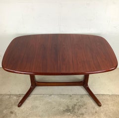 Scandinavian Modern Rosewood Dining Table with Two Leaves