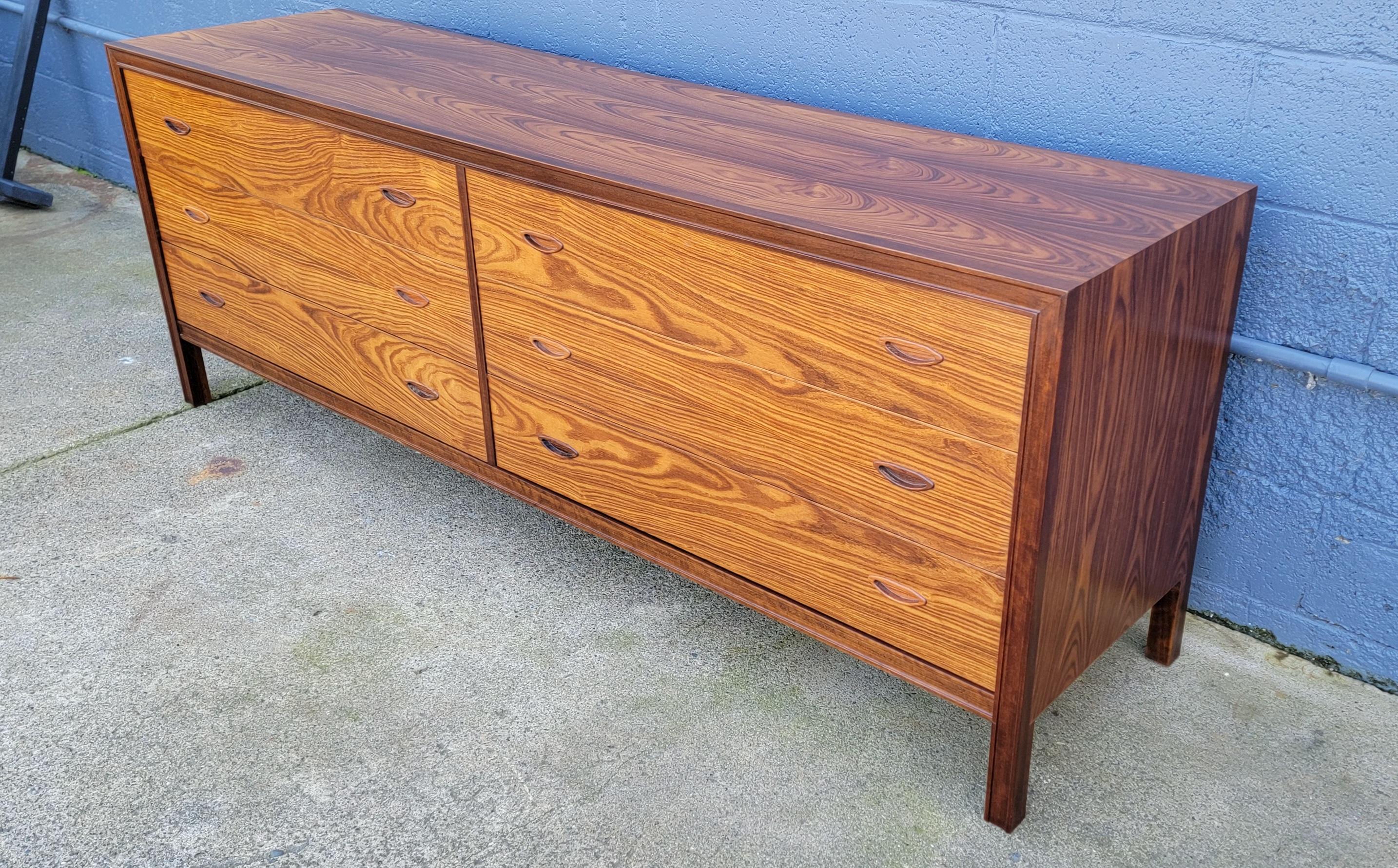 Rosewood Double Dresser & Nightstands, 1960s 5